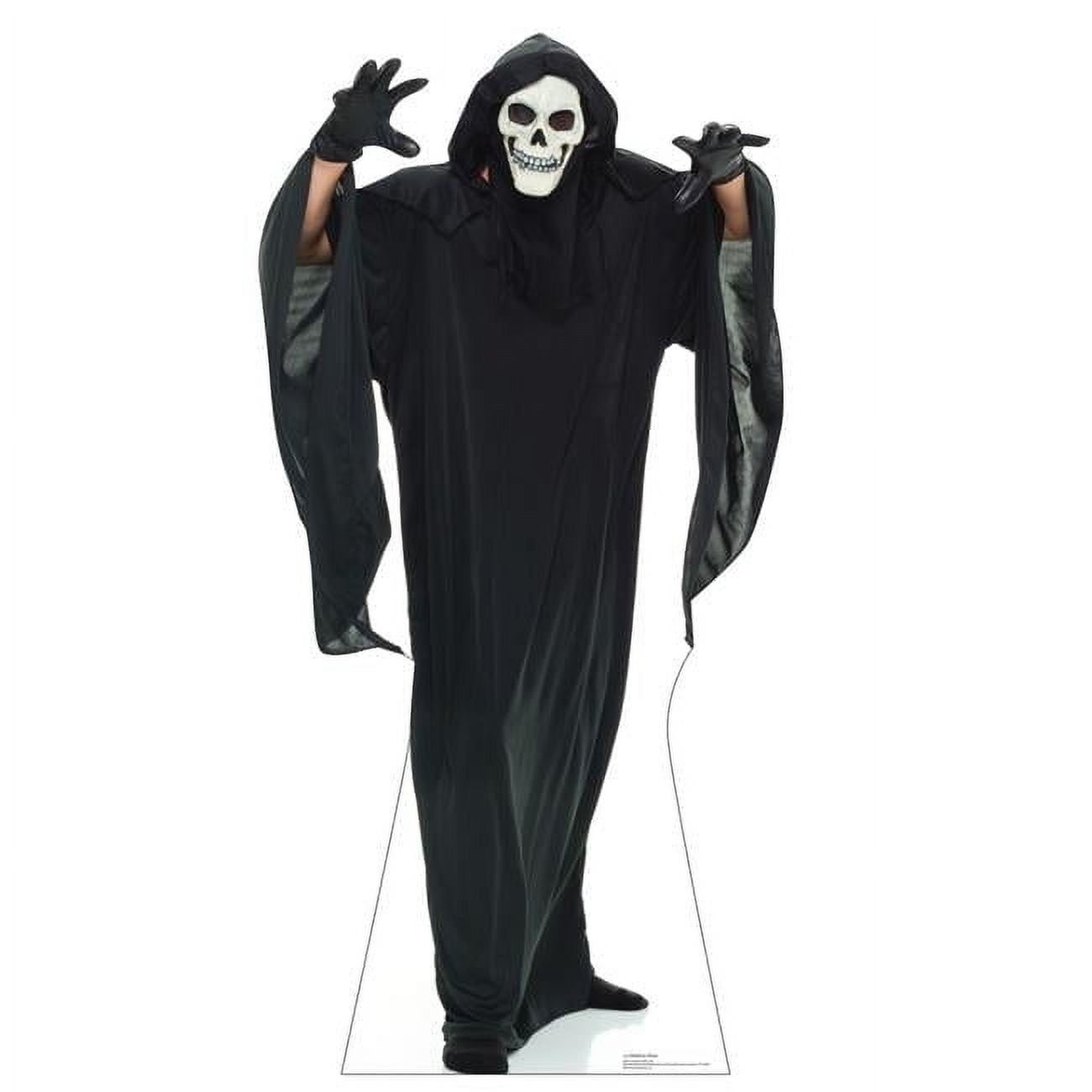 Life-Size Black Skeleton Ghost Cardboard Cutout 74 x 38 in.