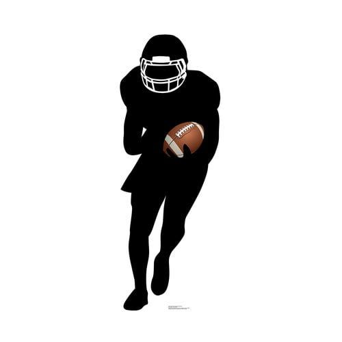 Black Football Player Runningback Silhouette Cardboard Standup