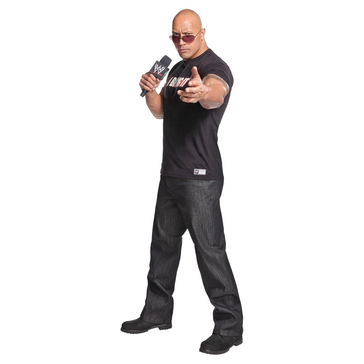 Life-Size WWE Superstar Cardboard Standup with Microphone