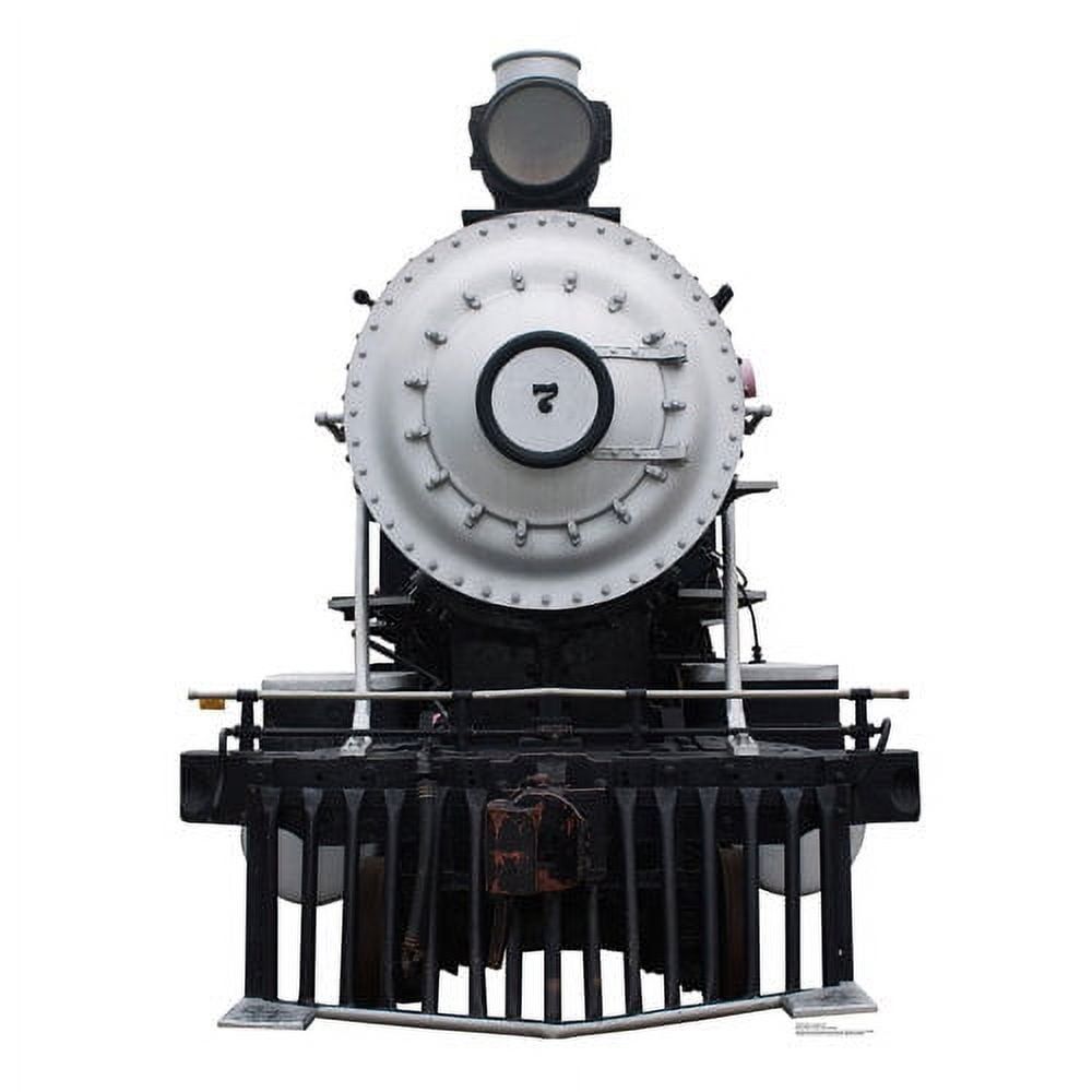 Life-Size Black and White Steam Locomotive Cardboard Standup