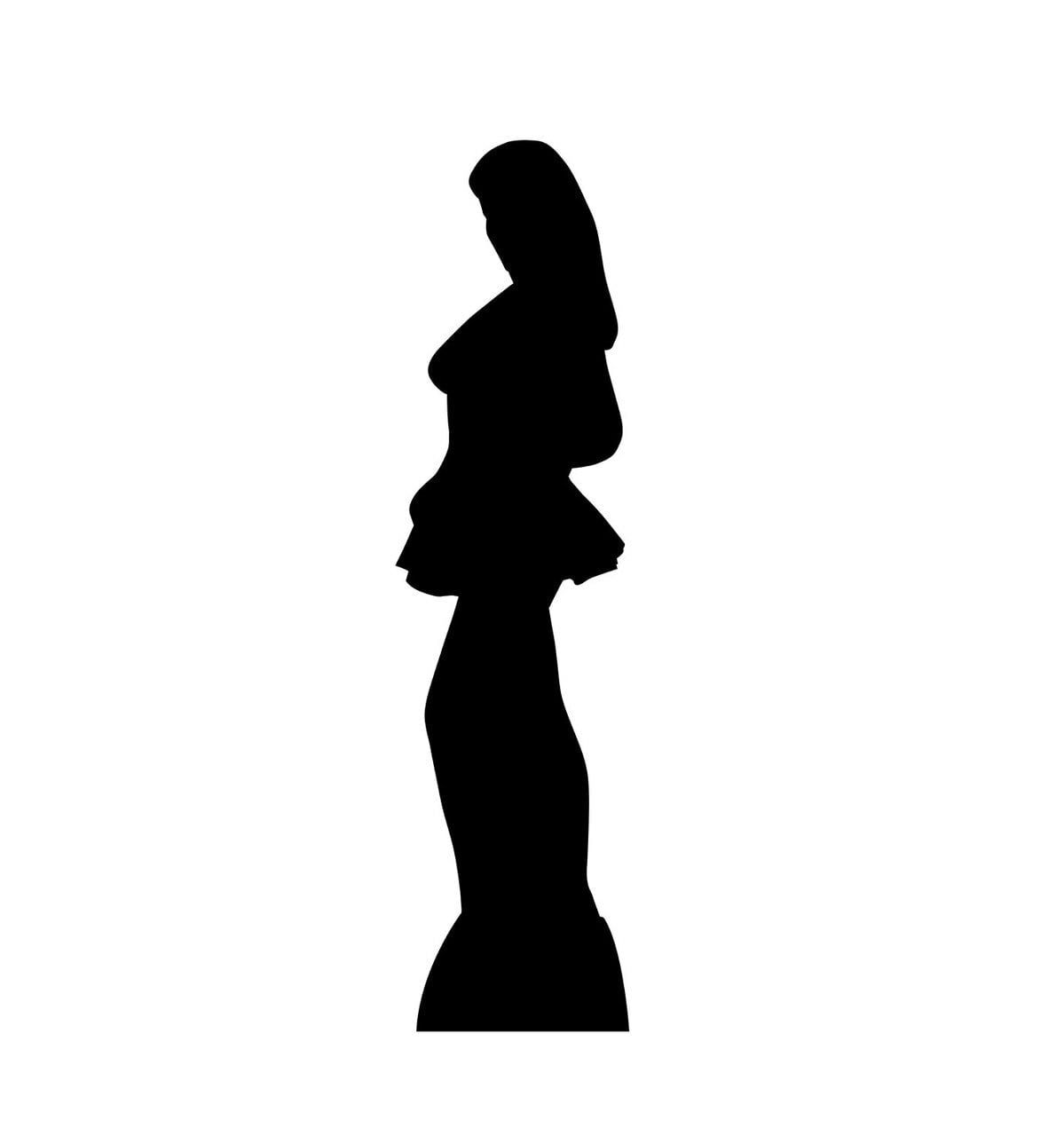 Life-Size Black Cardboard Woman Silhouette Standup