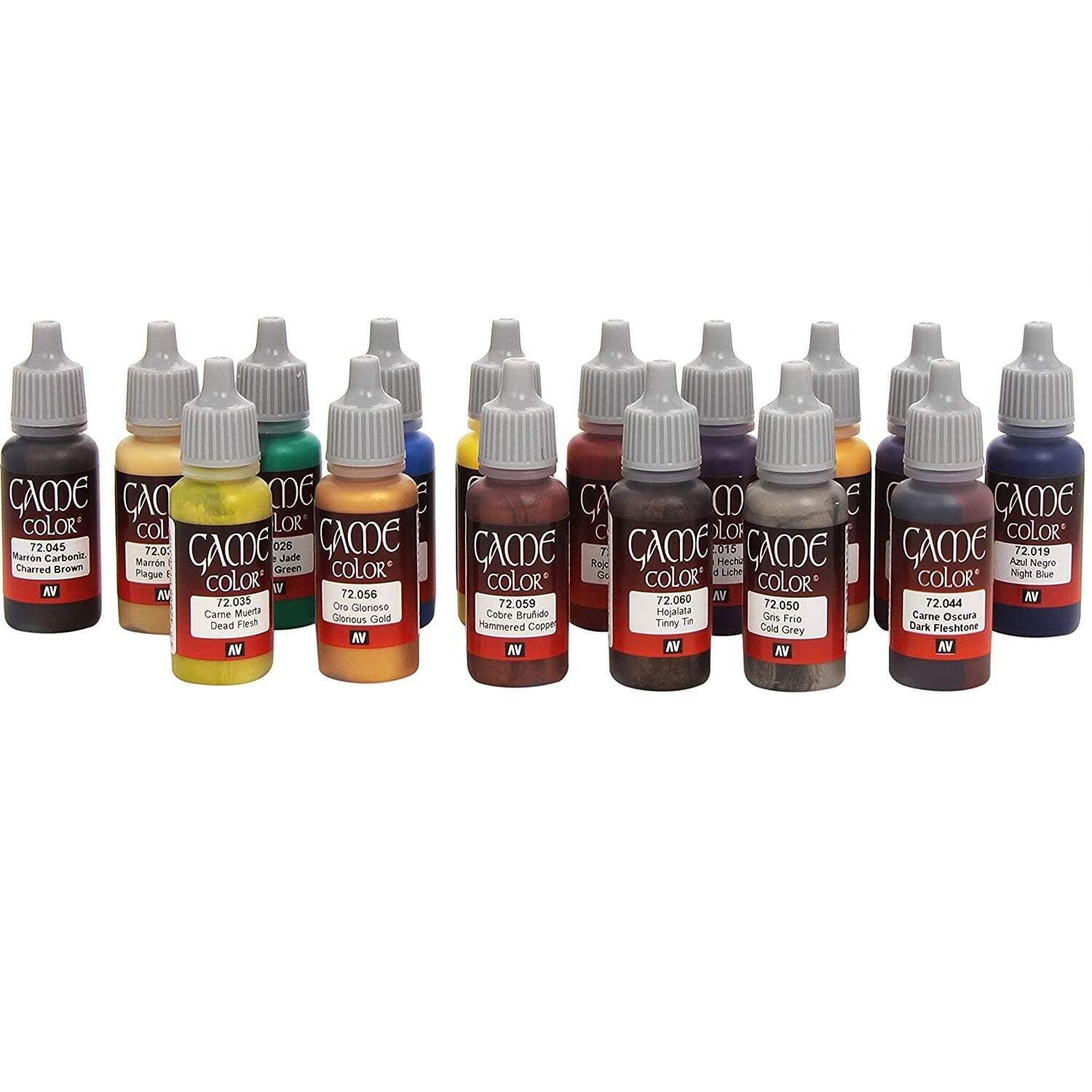 Vallejo Game Color Advanced Acrylic Paint Set, 16 Bottles