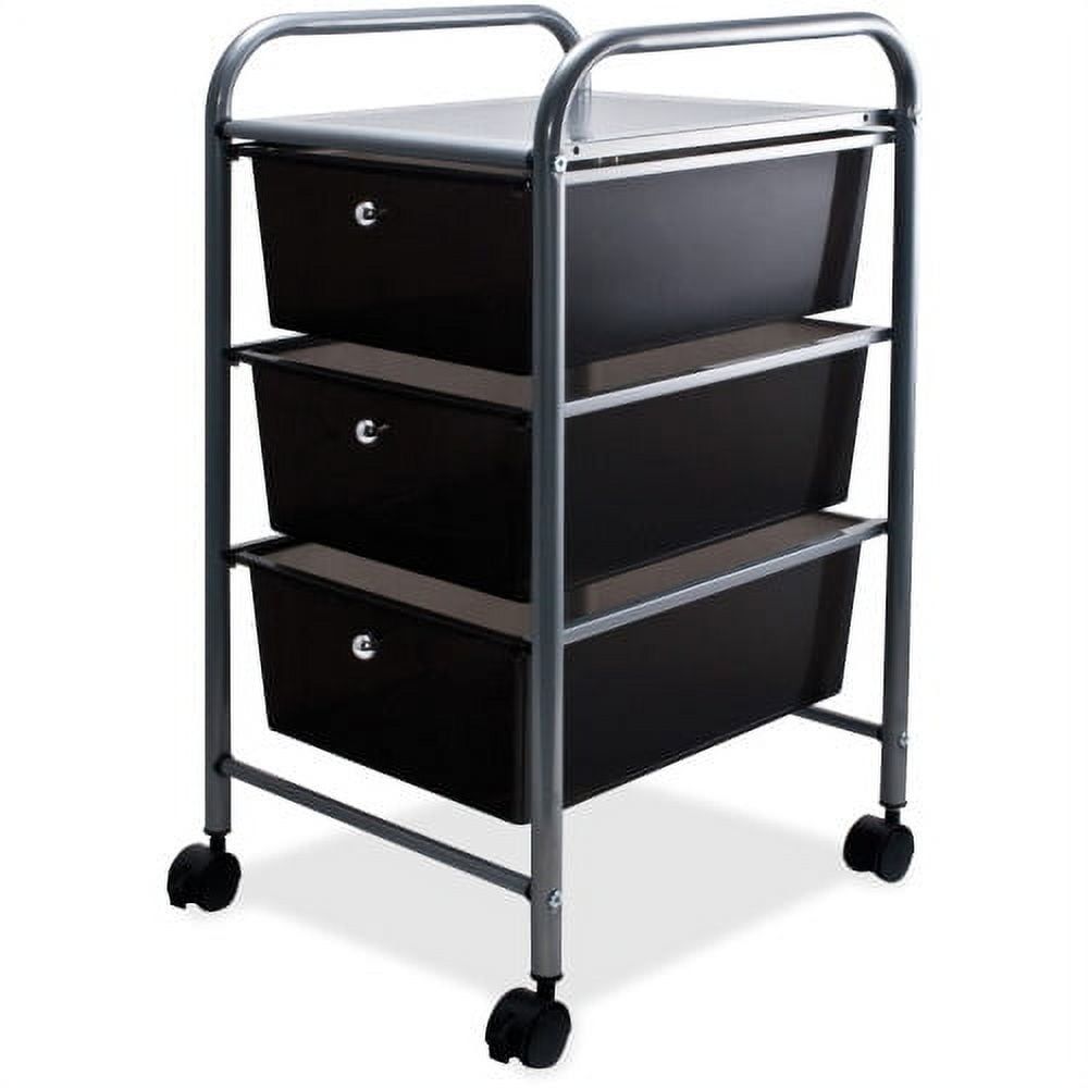 Advantus Black Metal 3-Drawer Rolling Organizer Cart