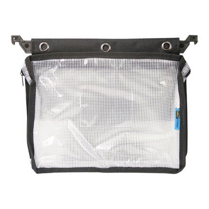 Clear Mesh Expanding Zipper Pouch with Black Trim