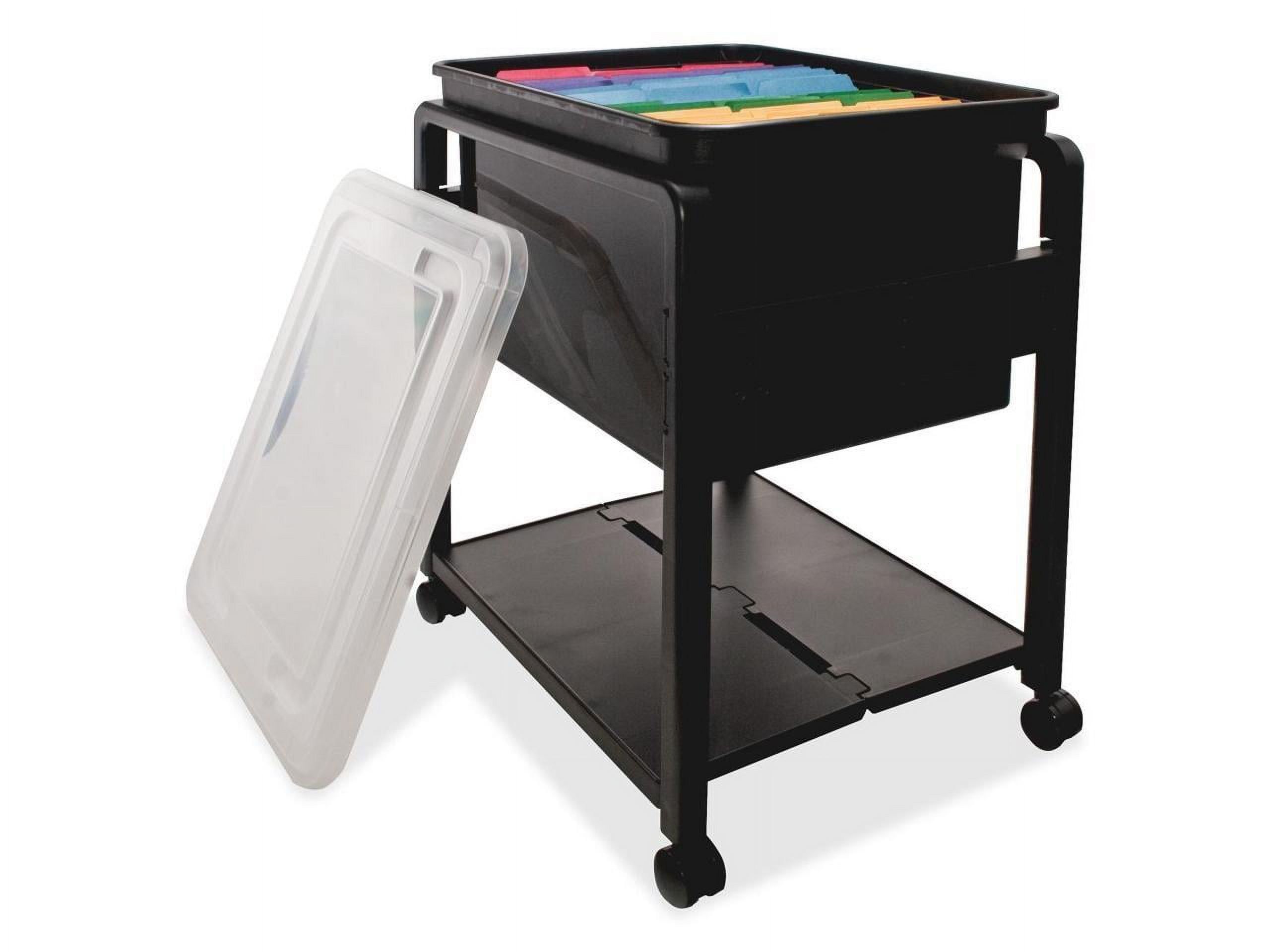 Advantus Black and Clear Foldable Mobile Filing Cart with Shelf