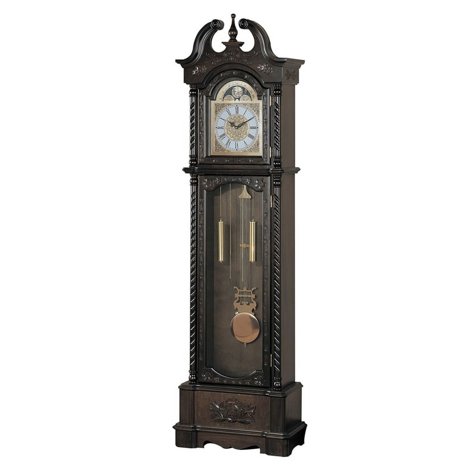 Brown Quartz Grandfather Clock with Wooden Frame