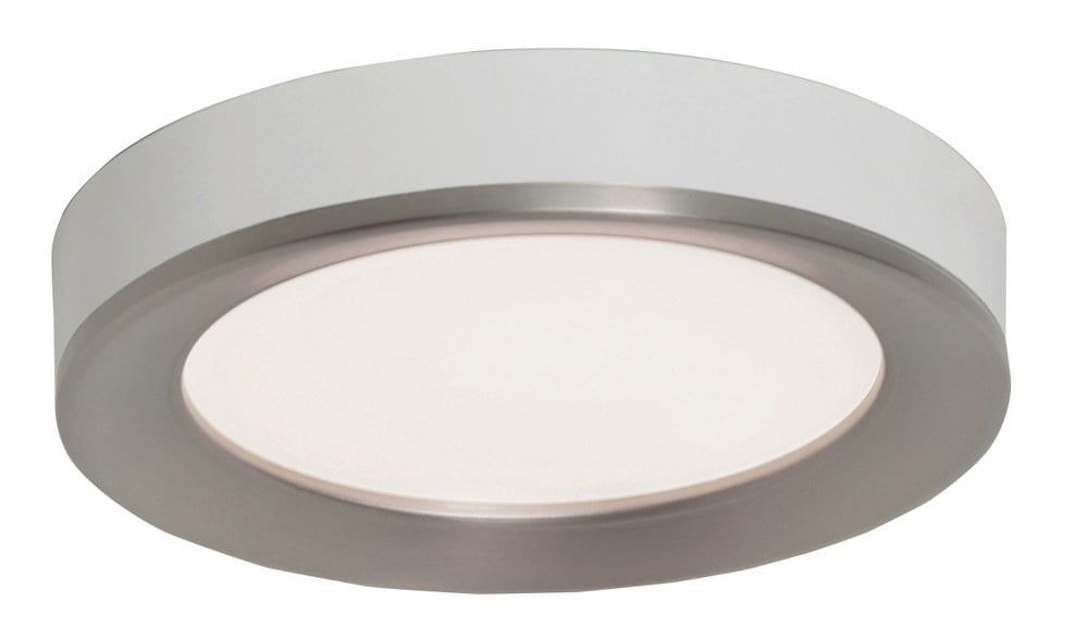 12" Satin Nickel and Glass LED Flush Mount Light