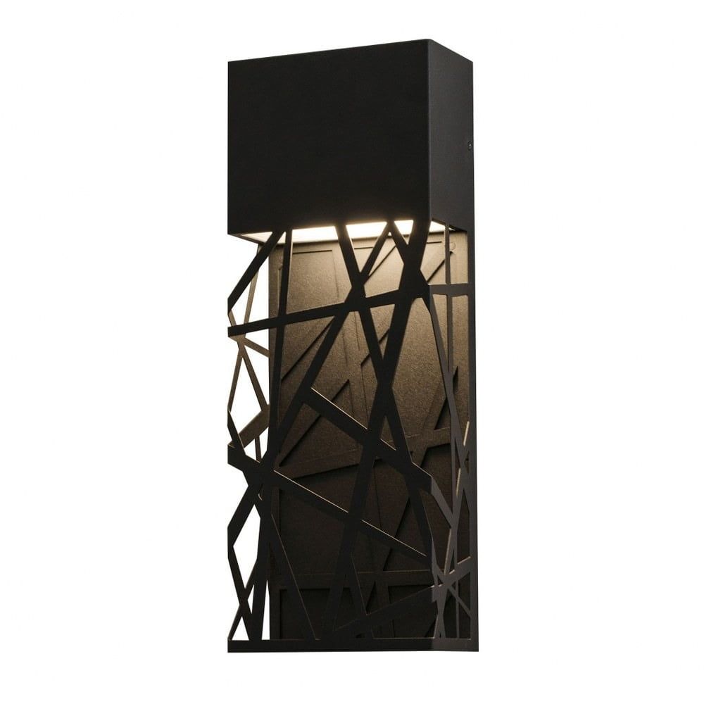 Black 16" Outdoor LED Wall Sconce with Steel Frame