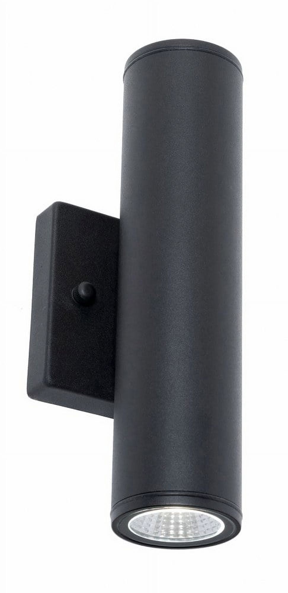 Black Aluminum Cylinder Dimmable LED Outdoor Sconce