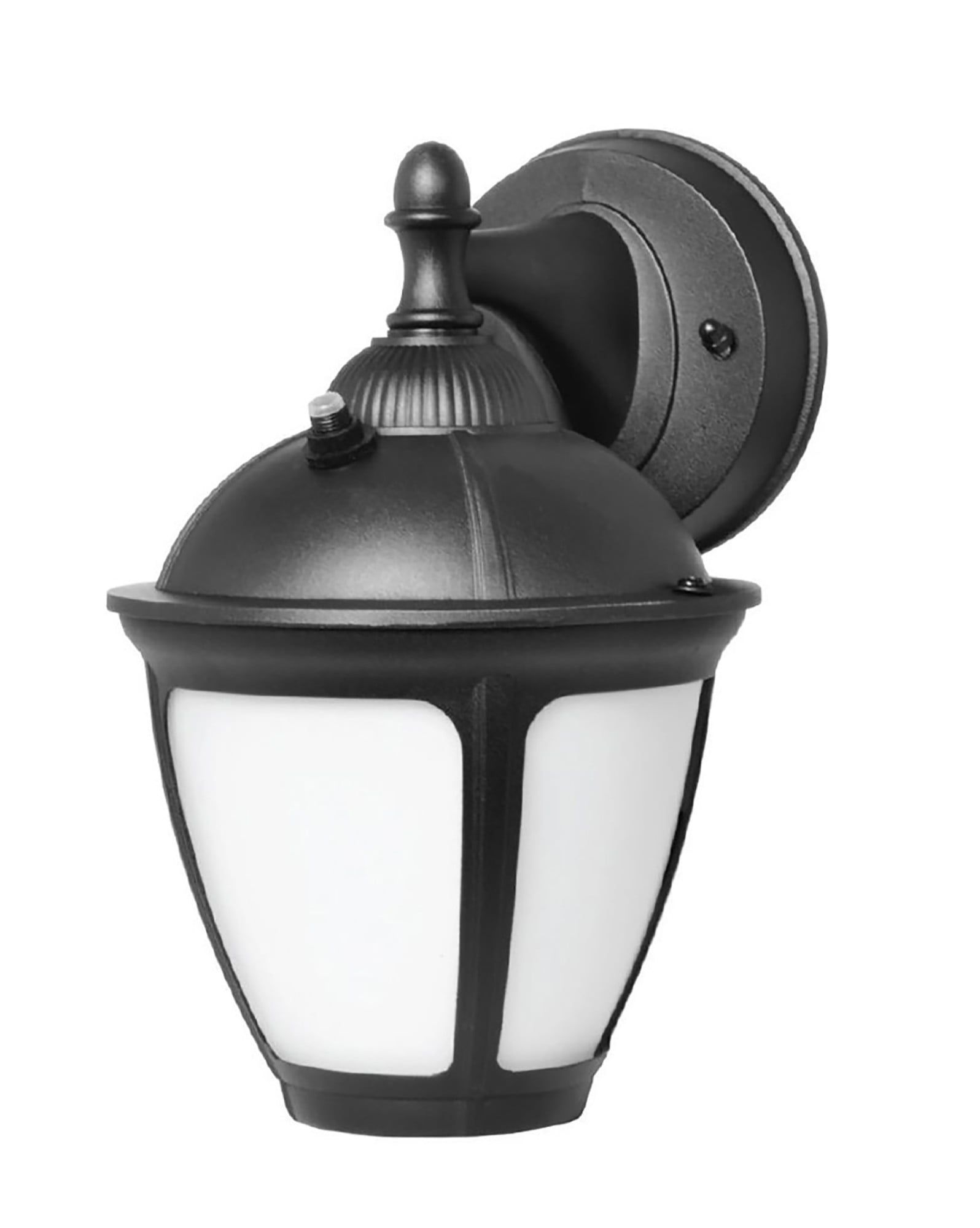 Black Aluminum LED Outdoor Wall Sconce with Clear Glass Shade