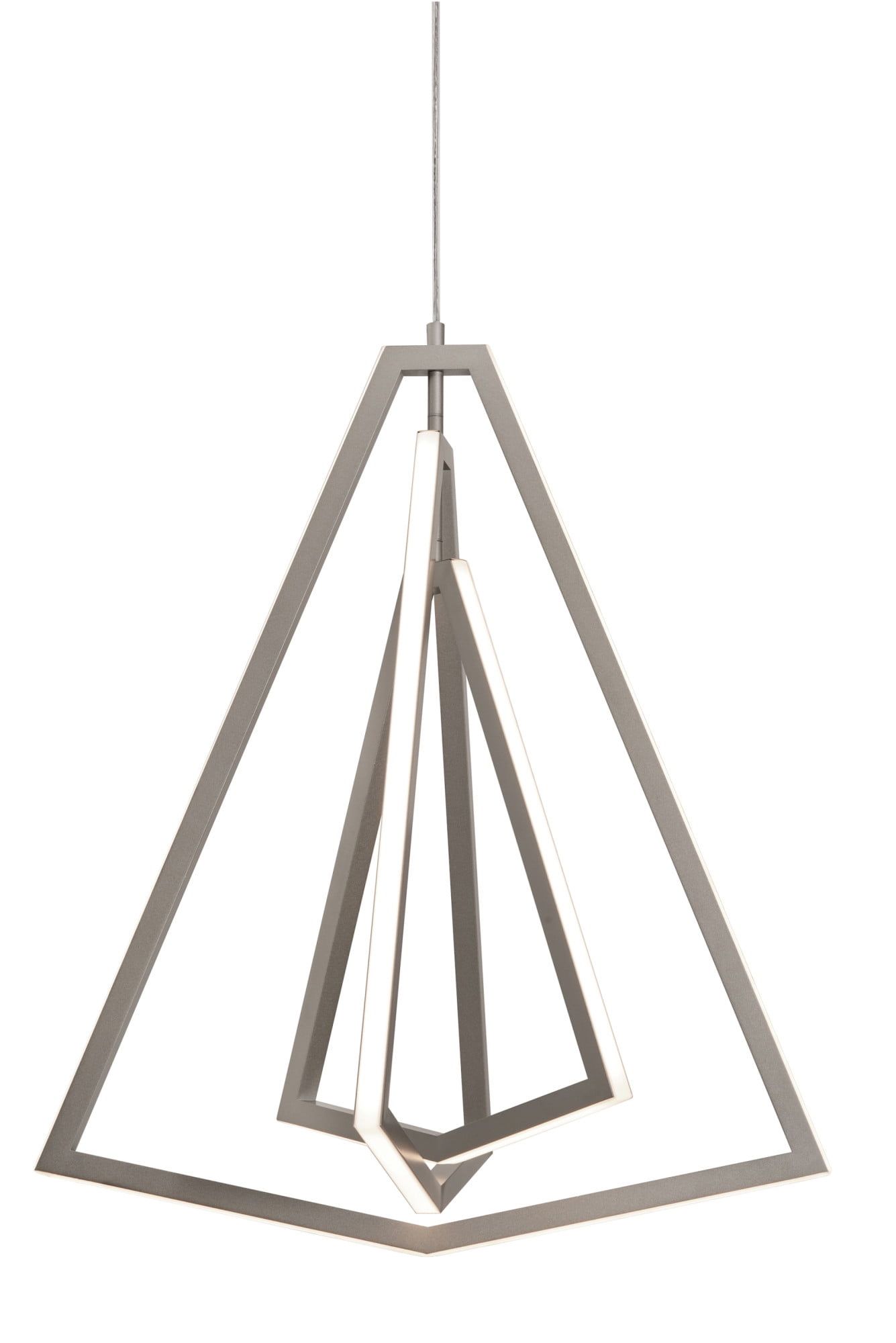 Gianna 27" Satin Nickel LED Abstract Pendant Light