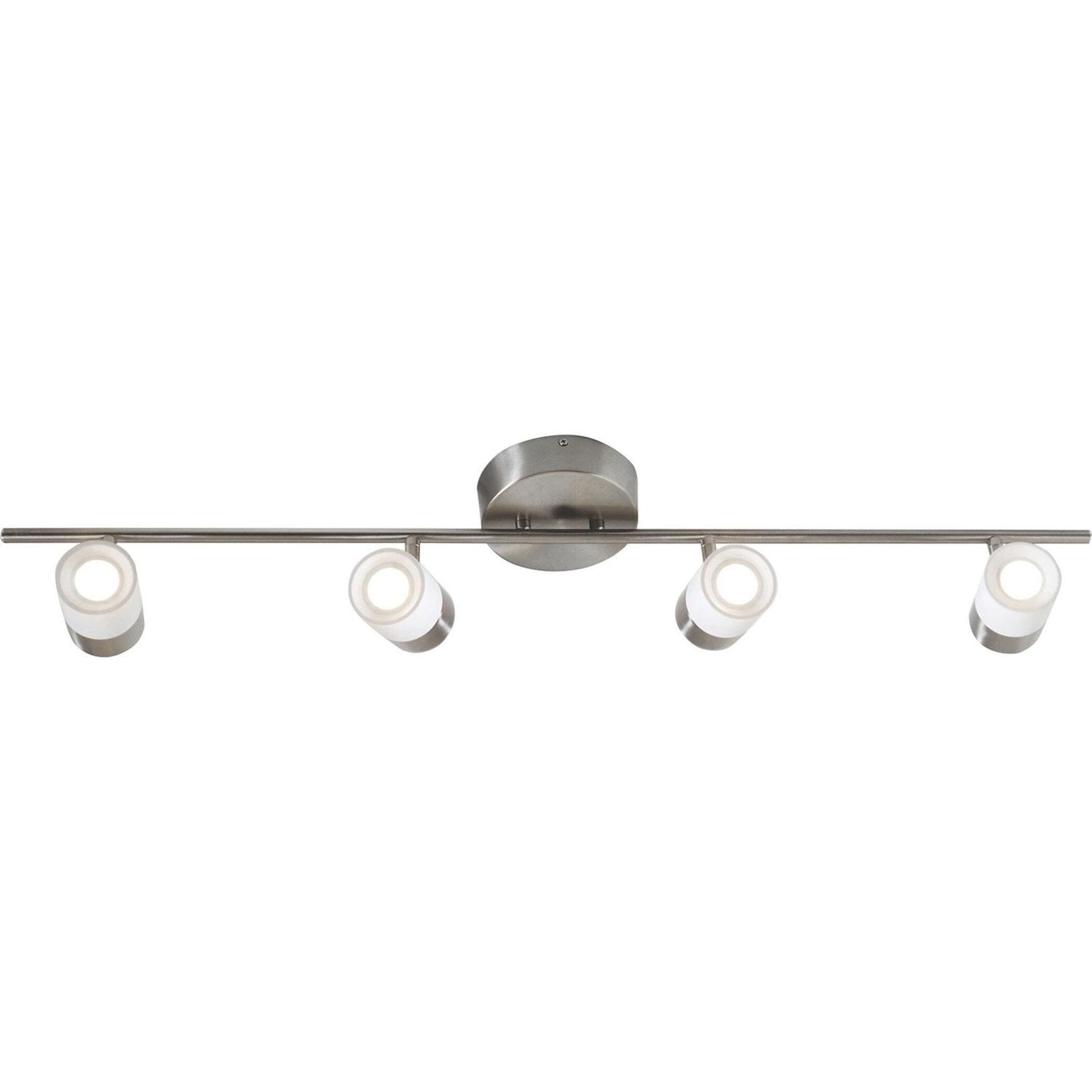 Satin Nickel and White LED Track Ceiling Light