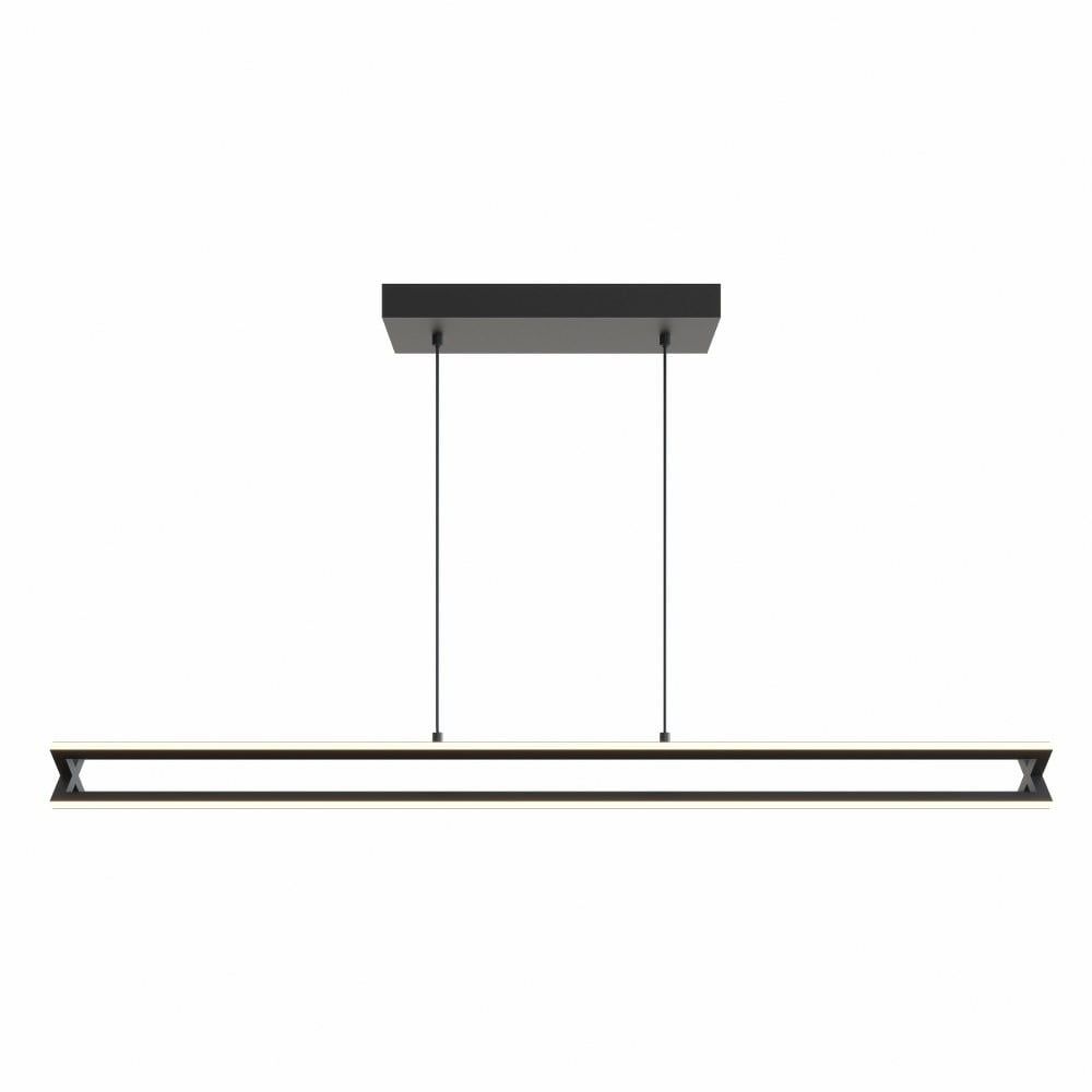 Cass Black Steel 48" LED Linear Pendant Light