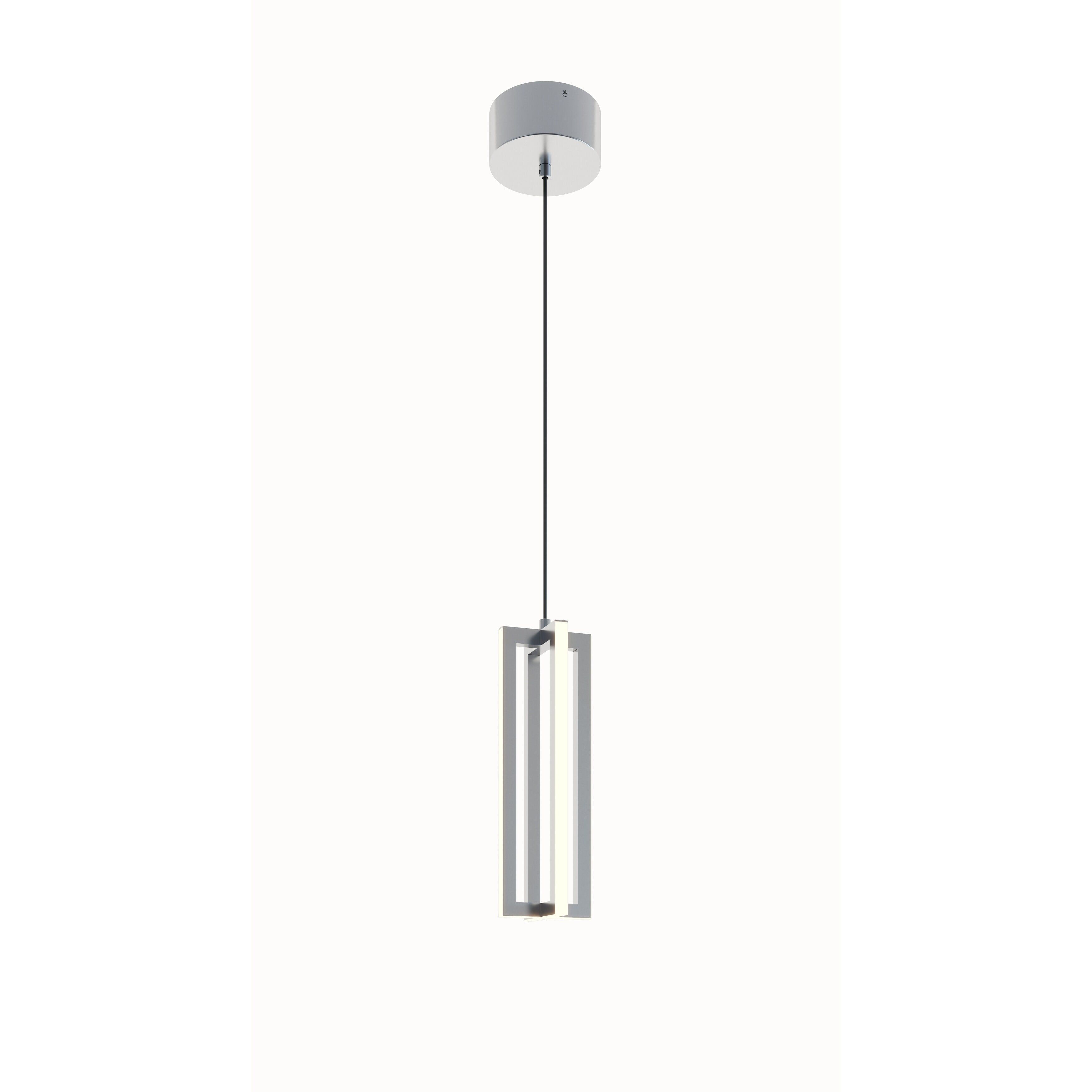 Cass 12" Satin Nickel LED Indoor/Outdoor Pendant Light