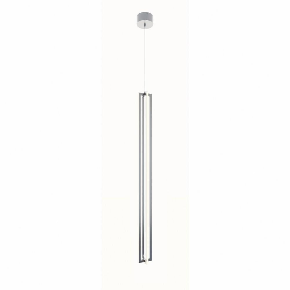 Cass Satin Nickel Slim LED Pendant for Indoor/Outdoor - 48" Height