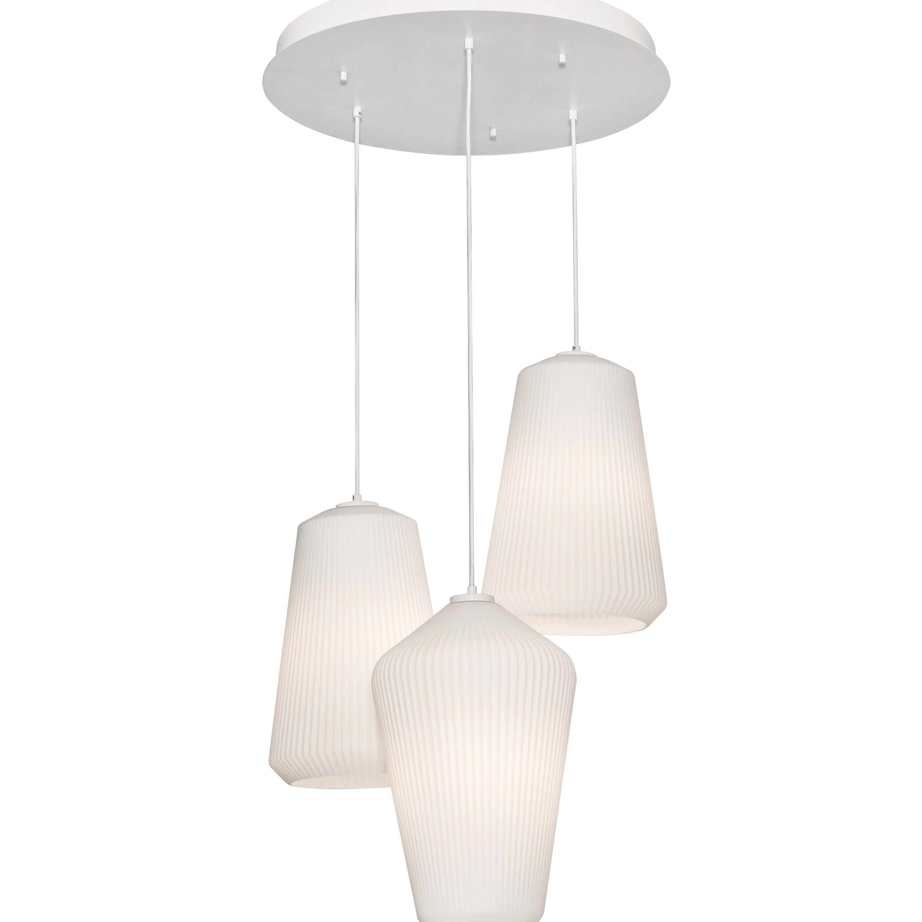 Lily 24" White Glass Triple Pendant Light