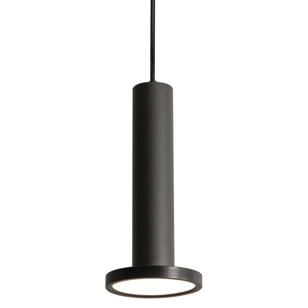 Luna Edge-Lit LED Mini Pendant in Black with White Acrylic Diffuser