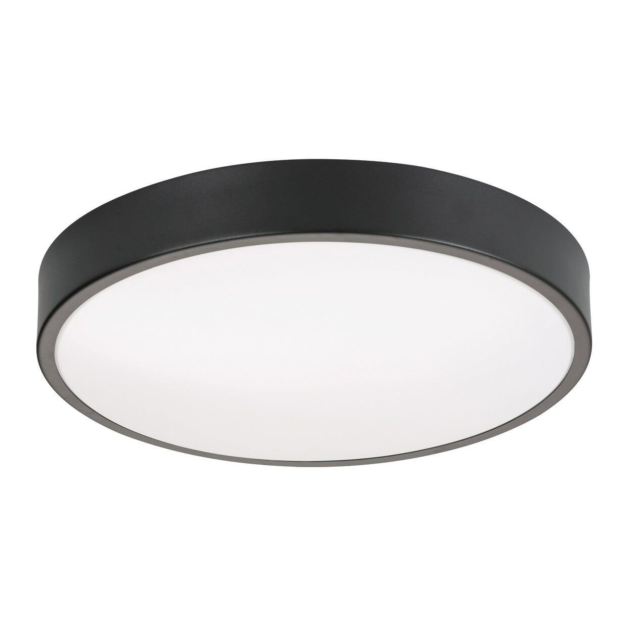 Sleek Black Aluminum & Steel LED Flush Mount Ceiling Light