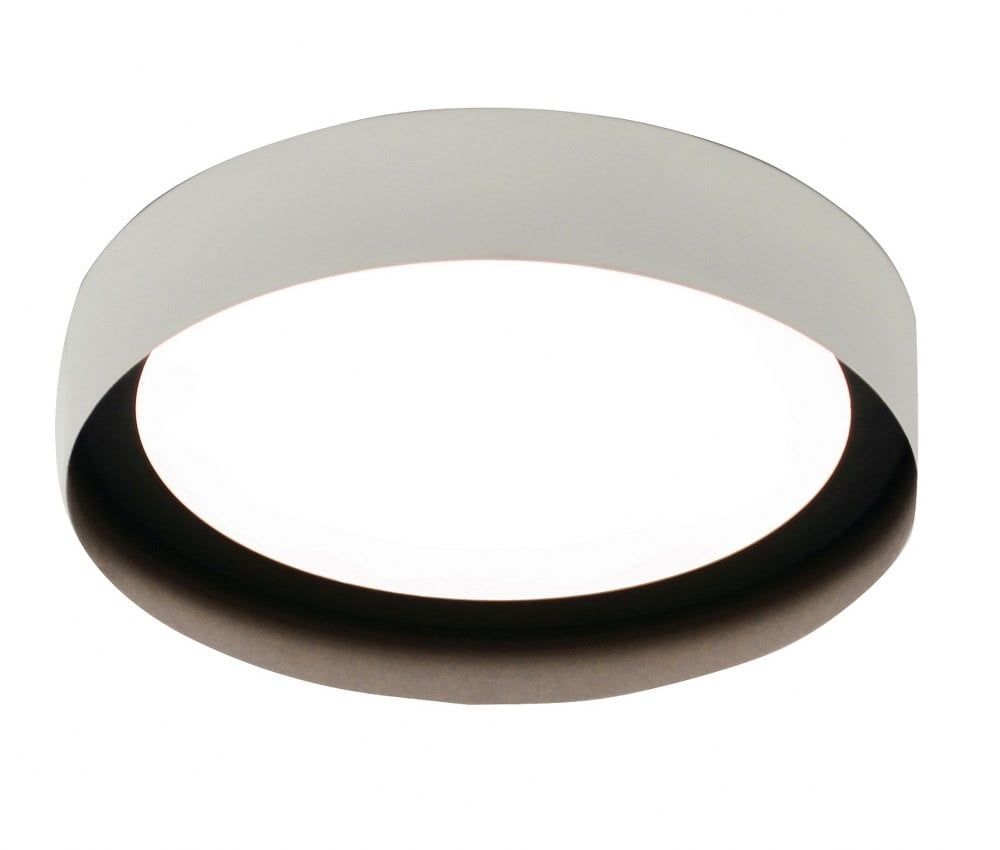 Lumina Edge-Lit 16" White/Black Low Profile LED Flush Mount