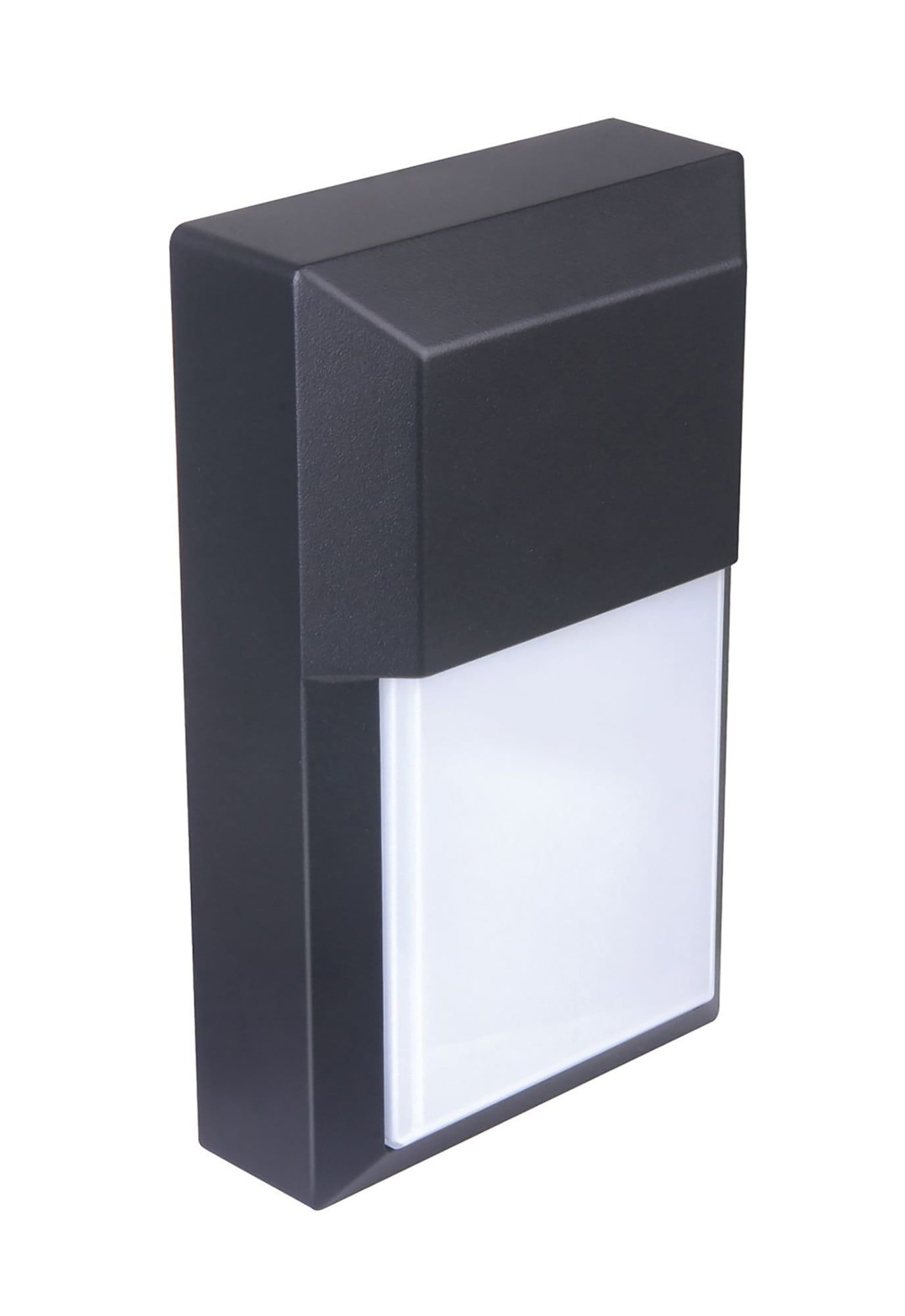 Black Aluminum LED Outdoor Wall Sconce with Polycarbonate Shade