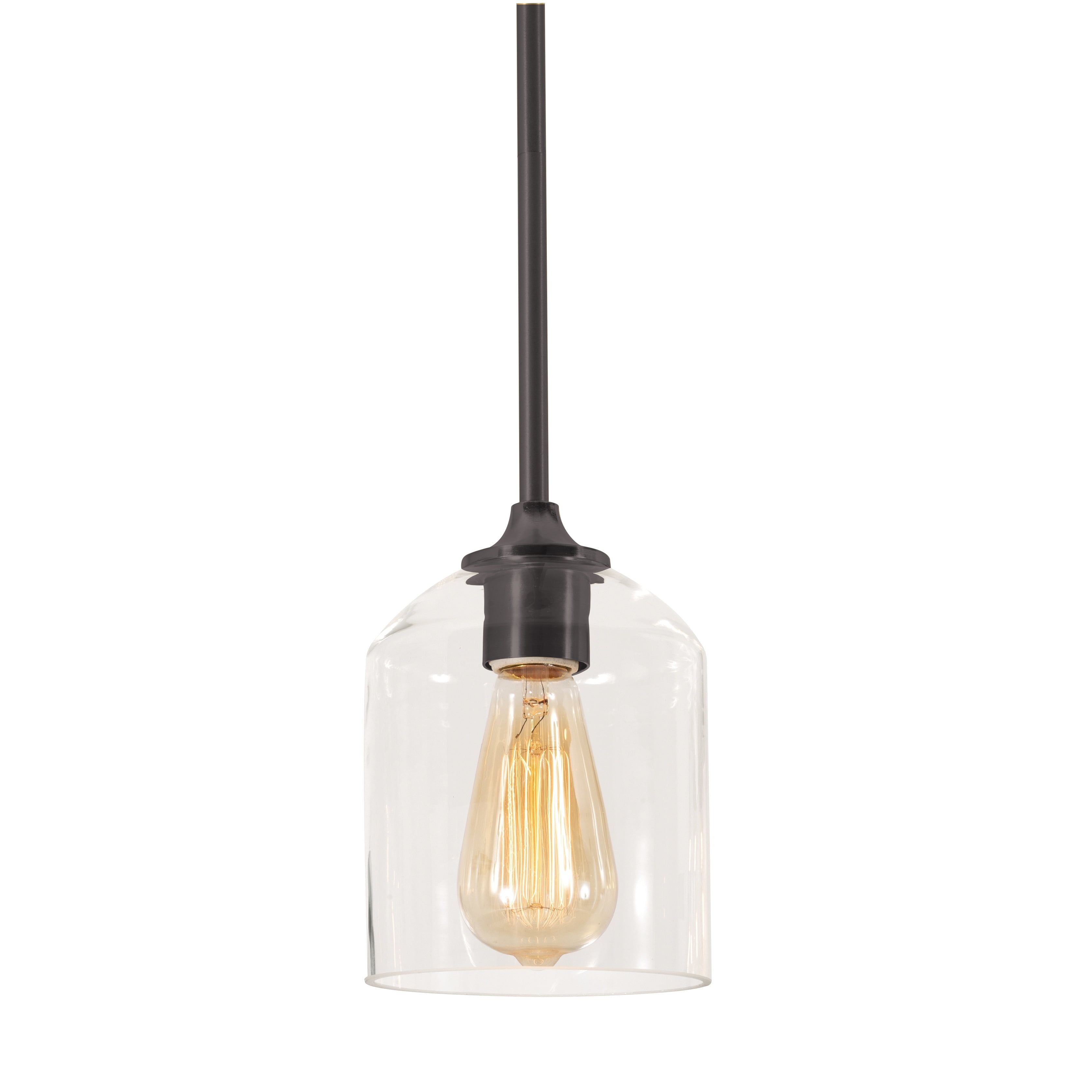 Elegant William Black Glass Mini Pendant Light 5.5"