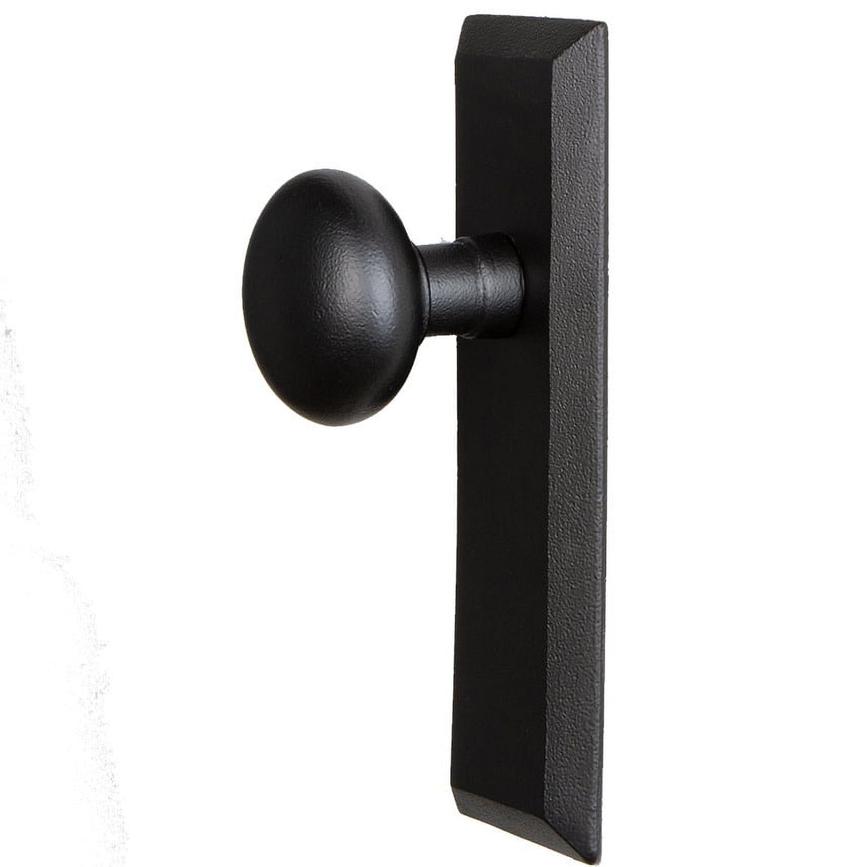 Matte Black Iron Single Dummy Door Knob with Plate