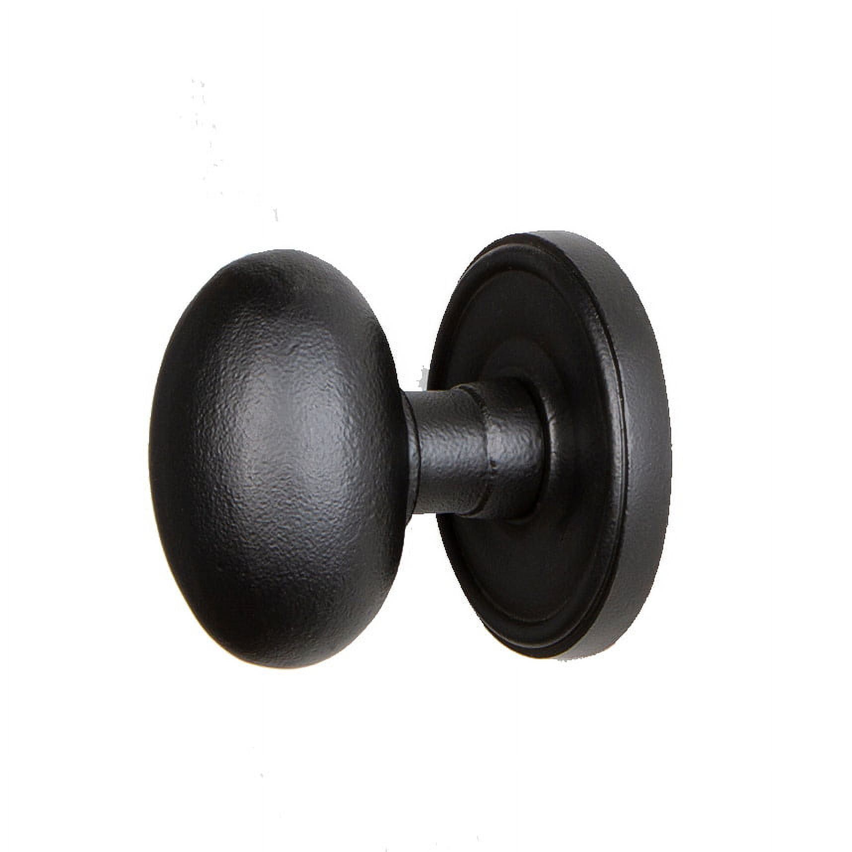 Matte Black Iron Single Dummy Door Knob with Rosette