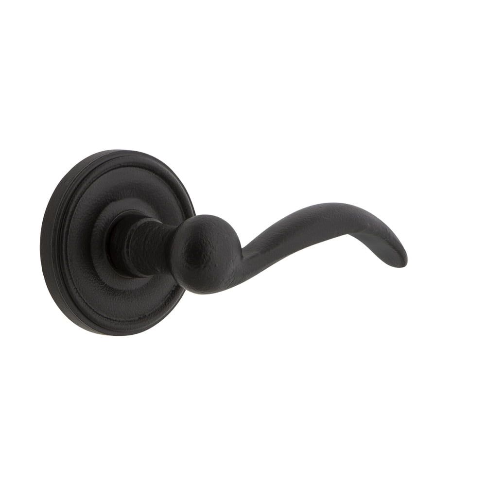 Matte Black Iron Single Dummy Right Hand Door Lever