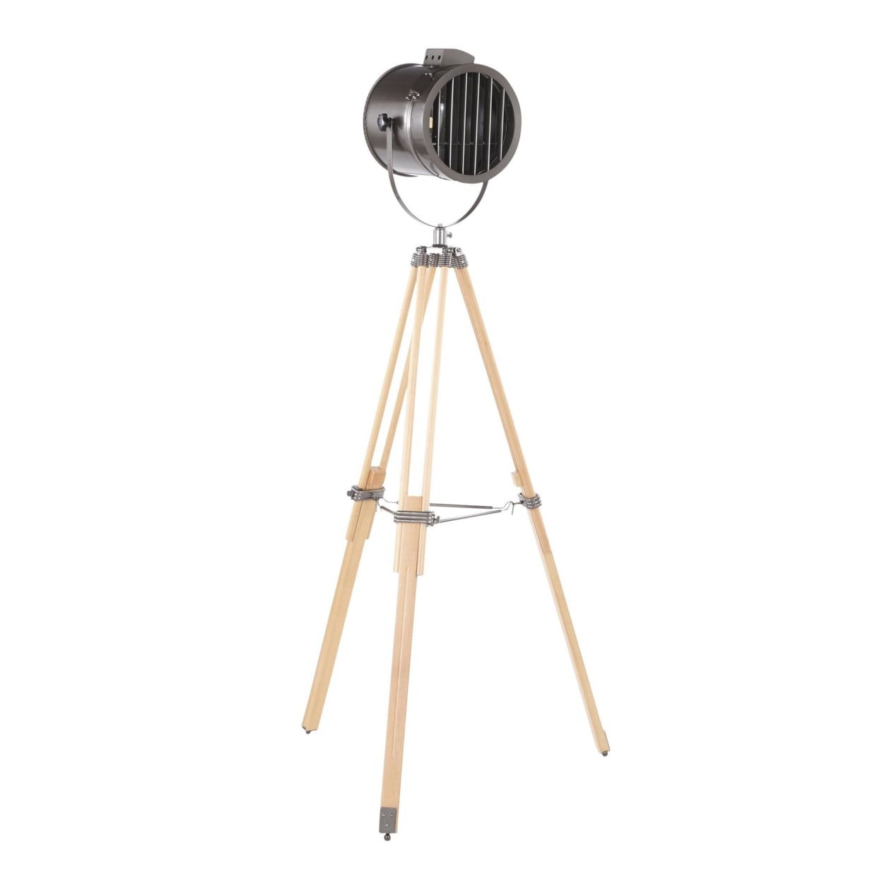 Adjustable Dark Brown Tripod Industrial Floor Lamp