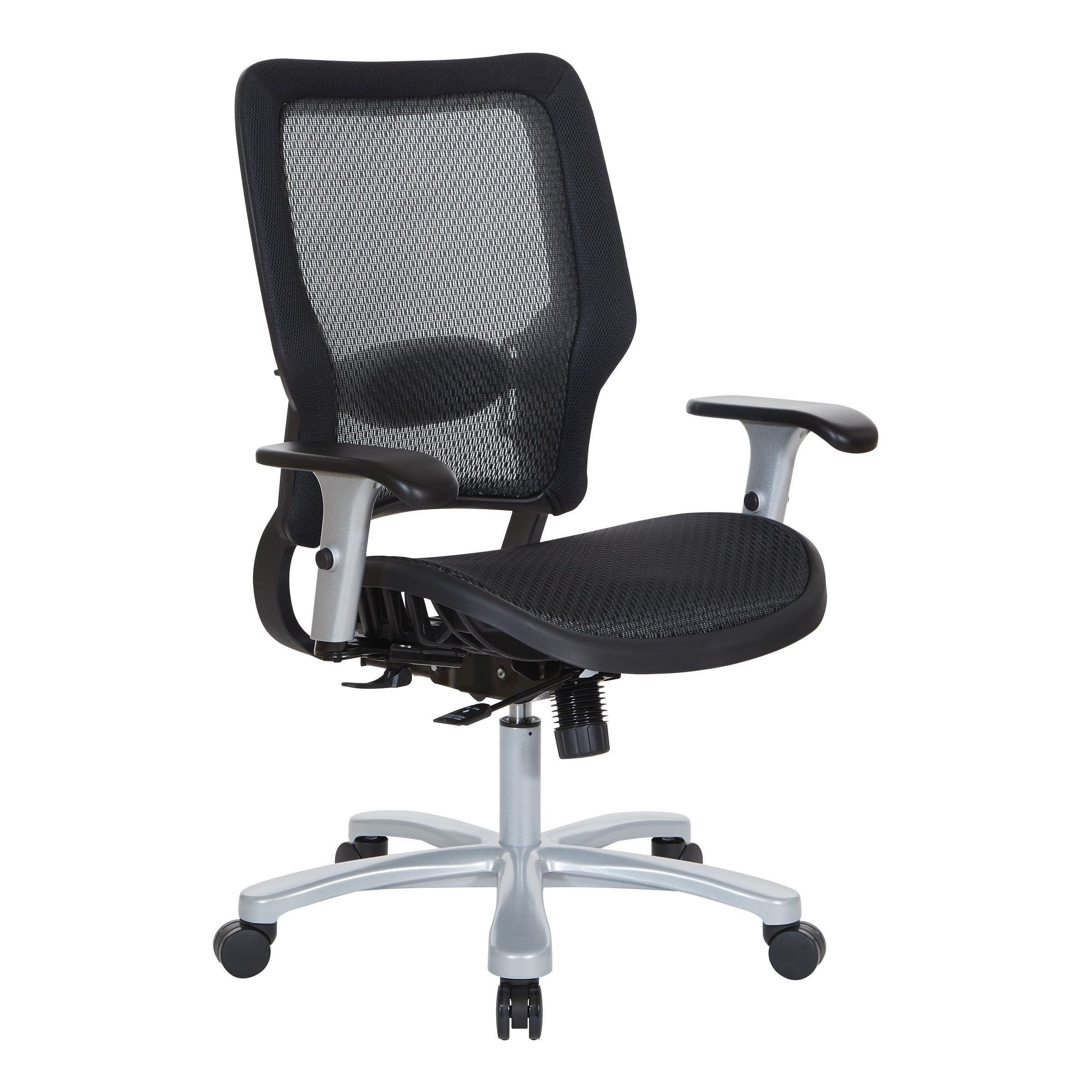 Deluxe Black Mesh Big & Tall Office Chair with Aluminum Base