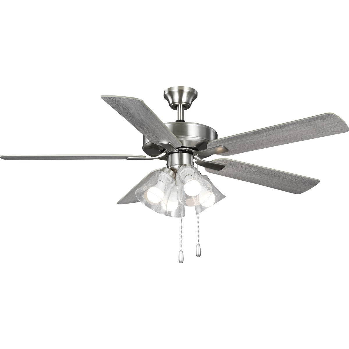 AirPro 52'' Brushed Nickel Ceiling Fan with Light and Reversible Blades