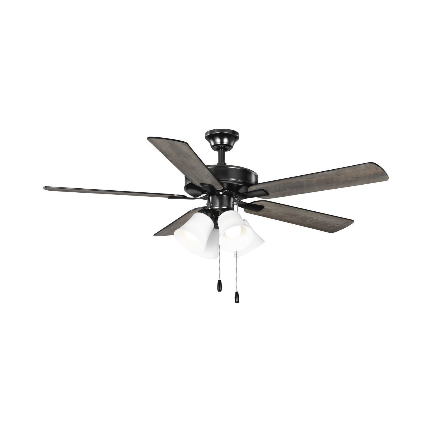 AirPro 52" Matte Black Ceiling Fan with Frosted Shades