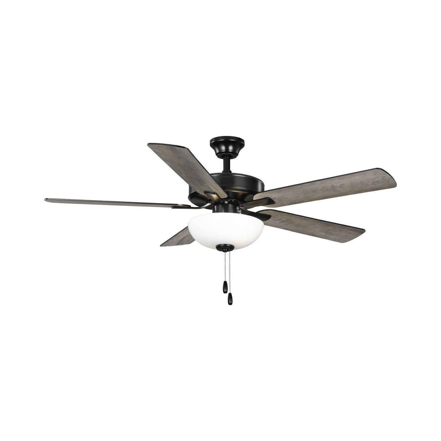 AirPro 52-Inch Matte Black Ceiling Fan with Light and Reversible Blades