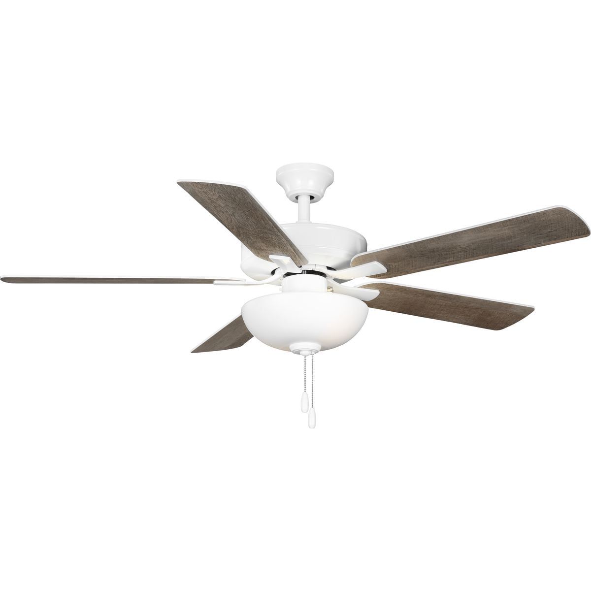 AirPro 52'' White and Antique Wood Ceiling Fan with LED Light