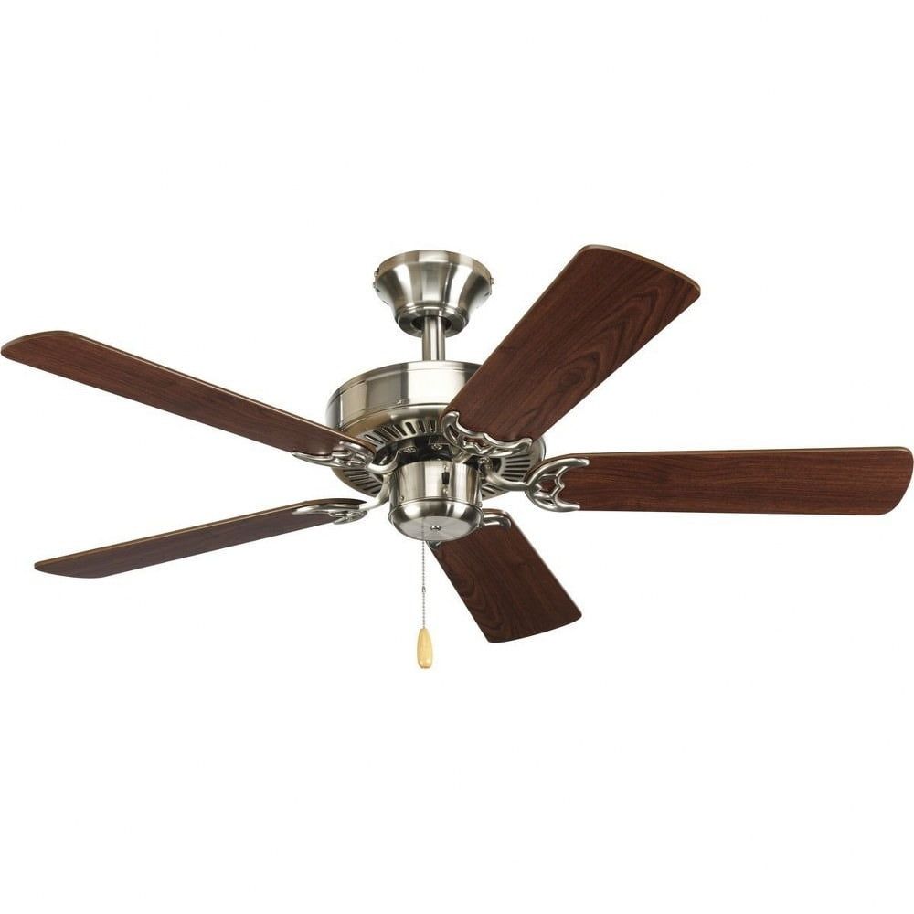 Brushed Nickel 42" Ceiling Fan with Reversible Cherry Blades