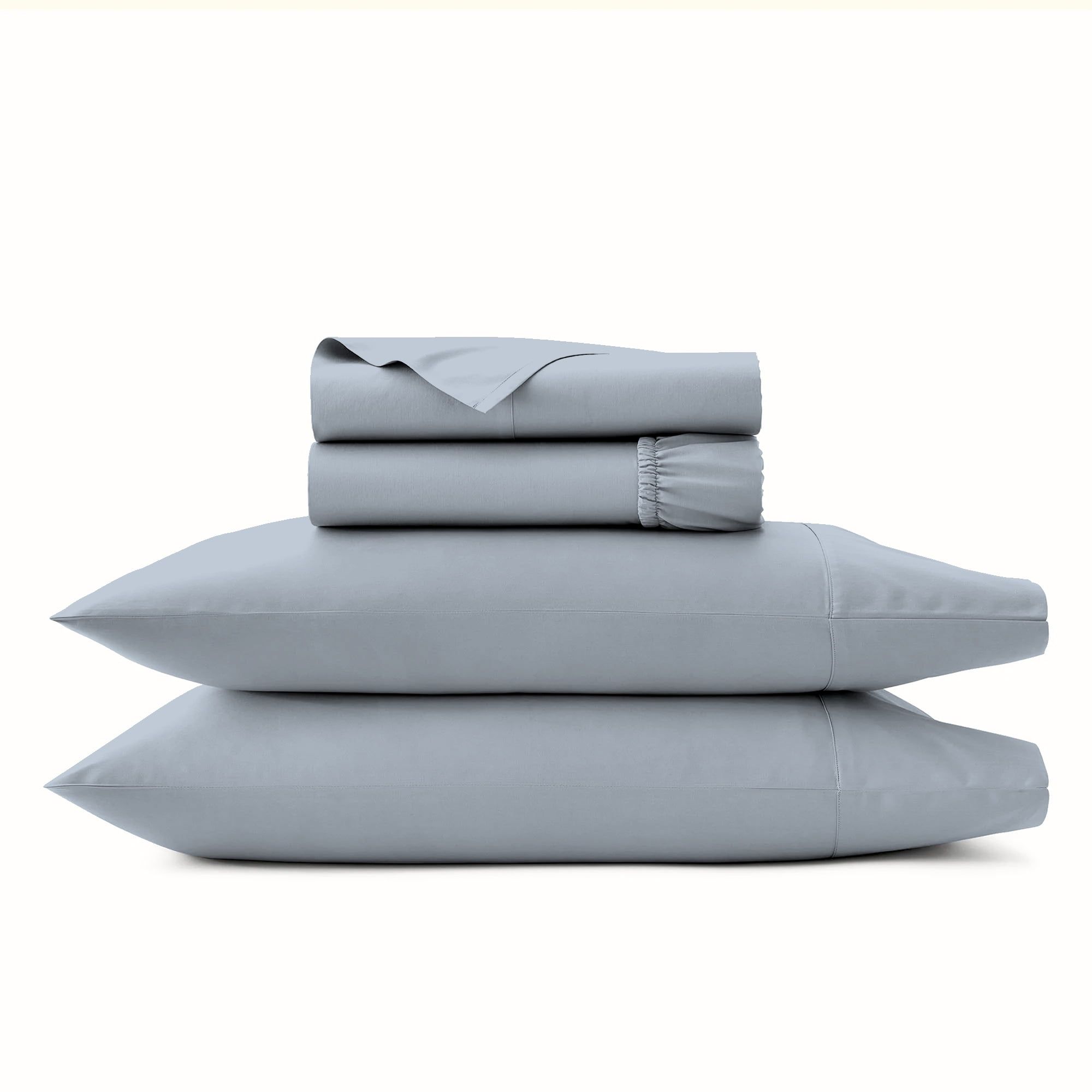 Twin Light Blue Cotton Deep Pocket Sheet Set