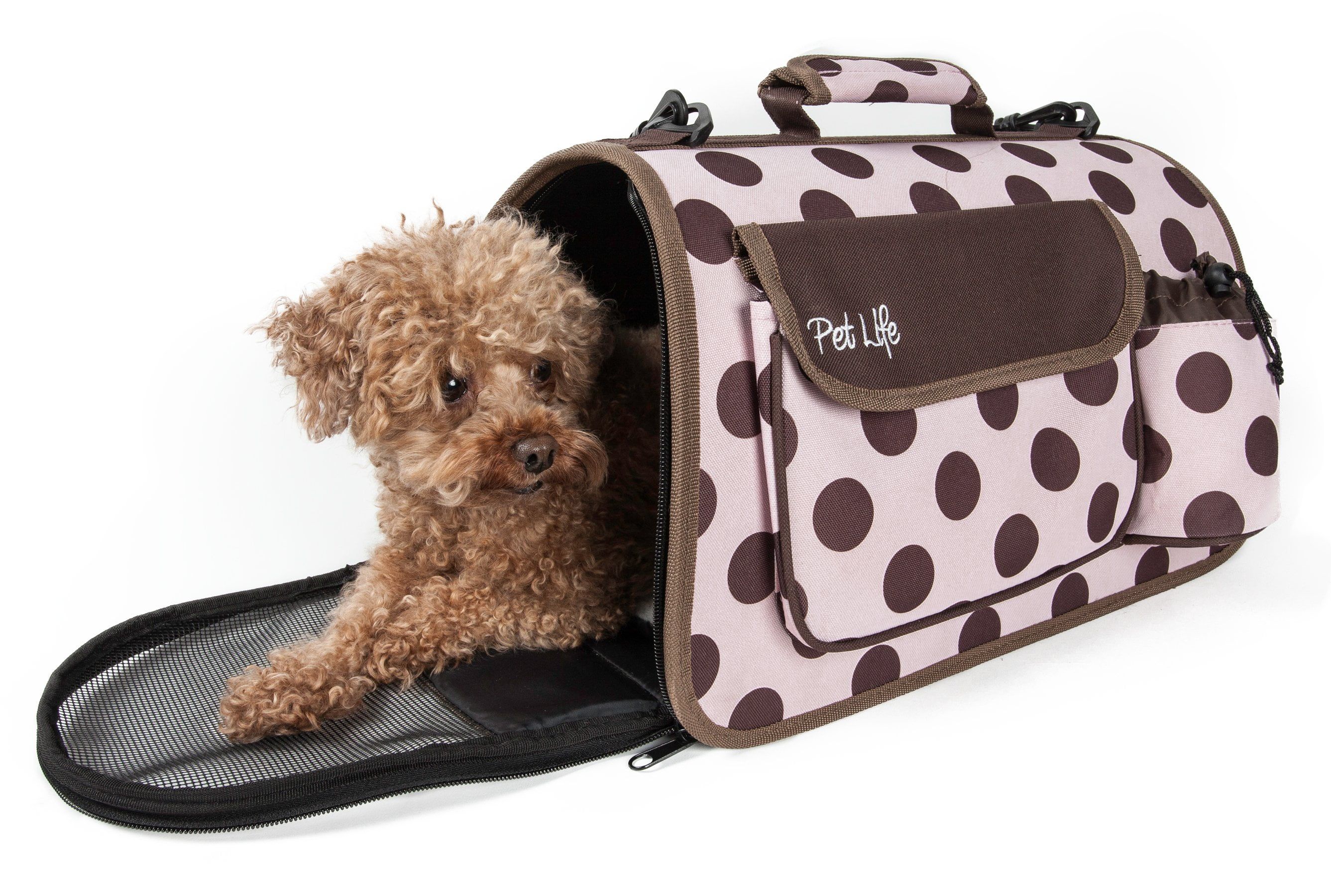 Large Pink and Brown Airline Approved Pet Carrier