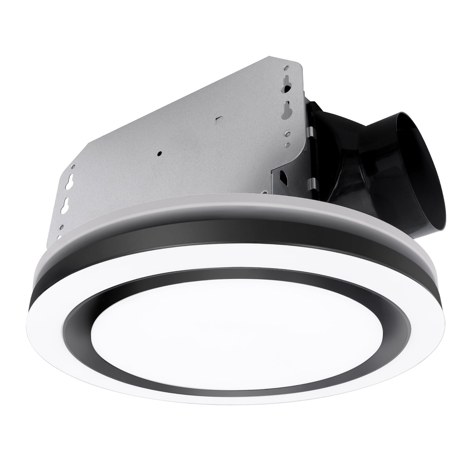 Matte Black Round Ceiling Mount Exhaust Fan with LED Light