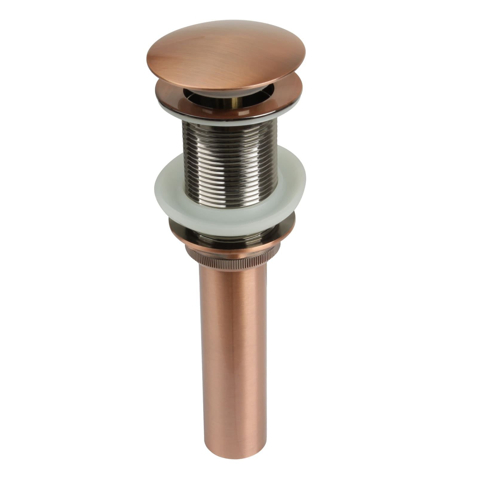 Copper Push Button Bathroom Sink Drain Without Overflow