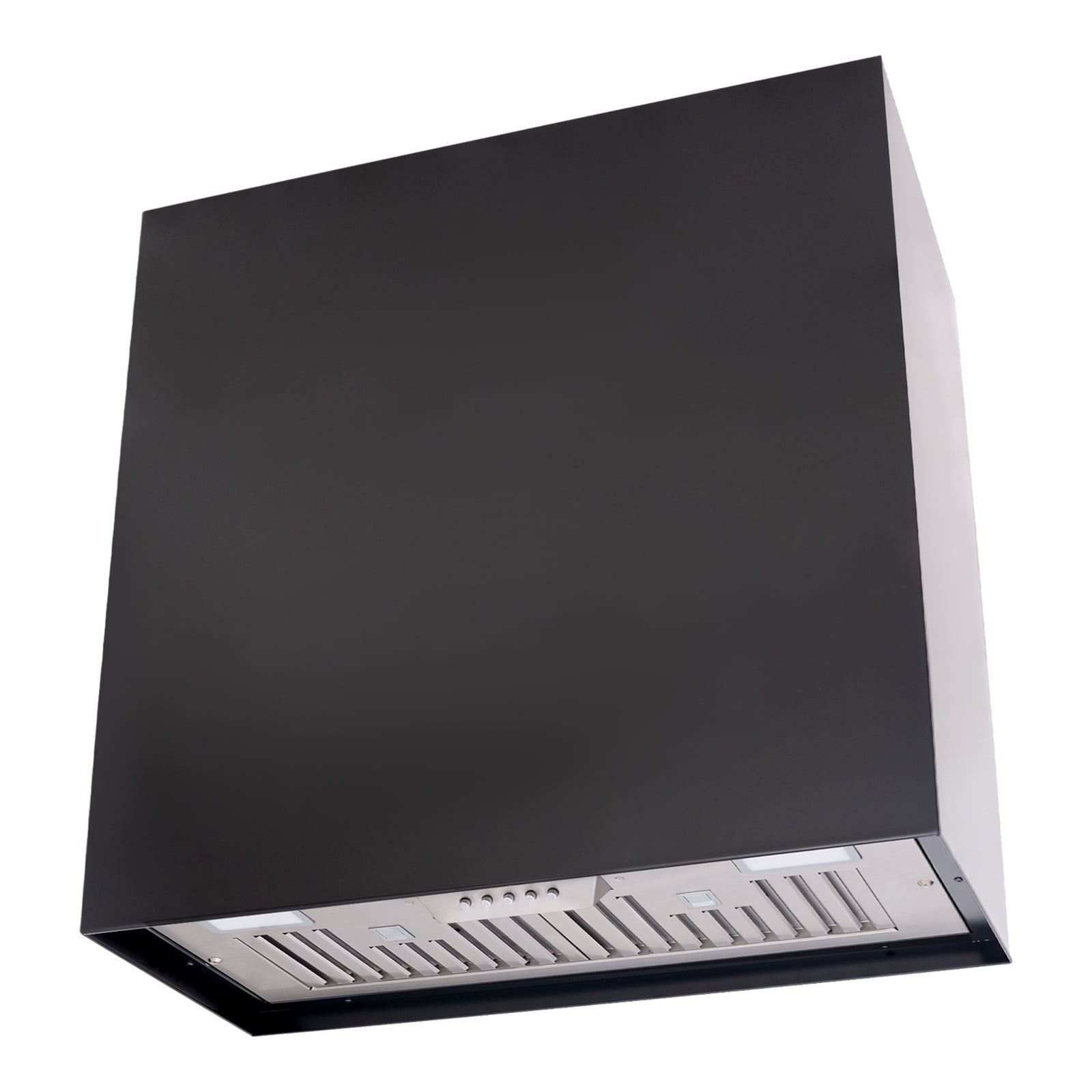 Jet Black Stainless Steel Wall Mounted Range Hood, 30"