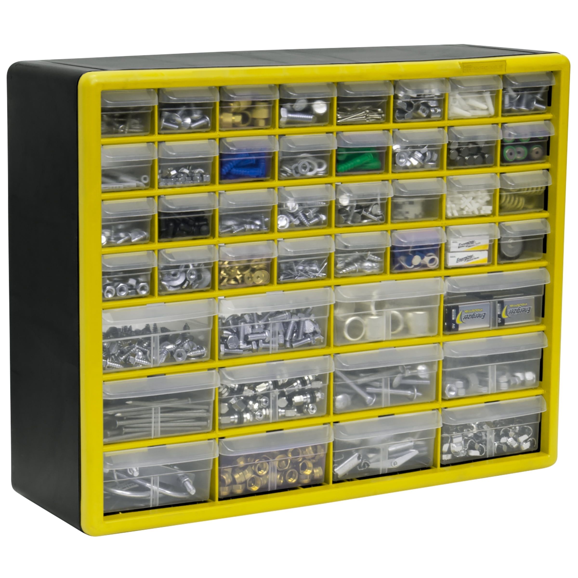 Yellow 44-Drawer Plastic Storage Cabinet Organizer