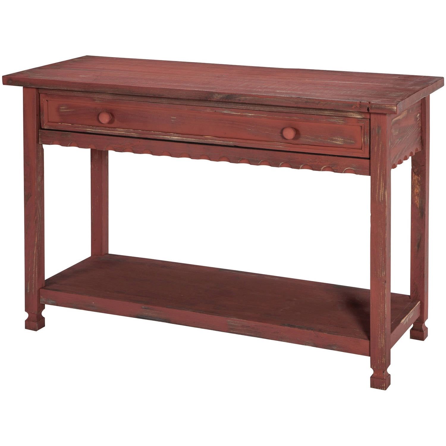 Country Cottage Distressed Wood Media Console with Storage
