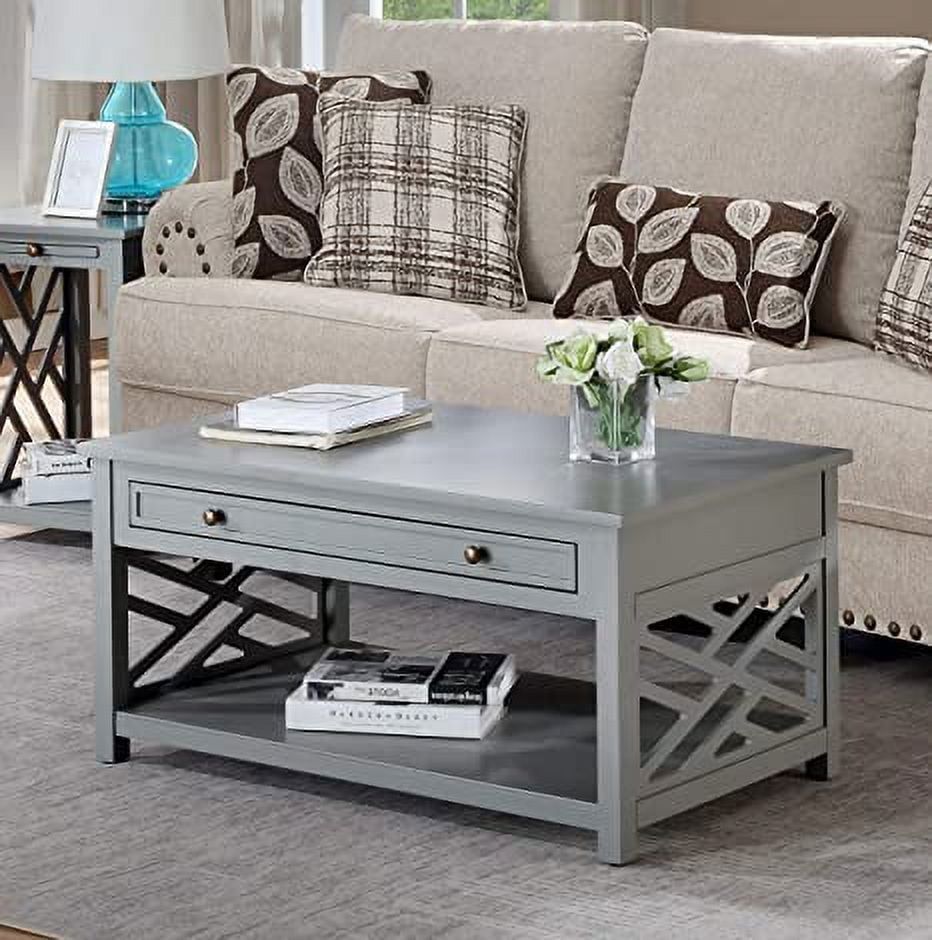 Coventry Dove Gray 36" Wood Coffee Table with Storage Drawer