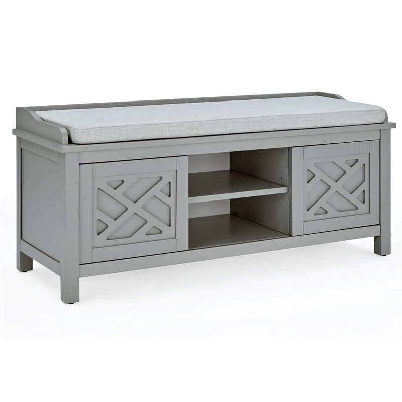 Coventry Dove Gray 45" Wood Storage Bench with Cushion
