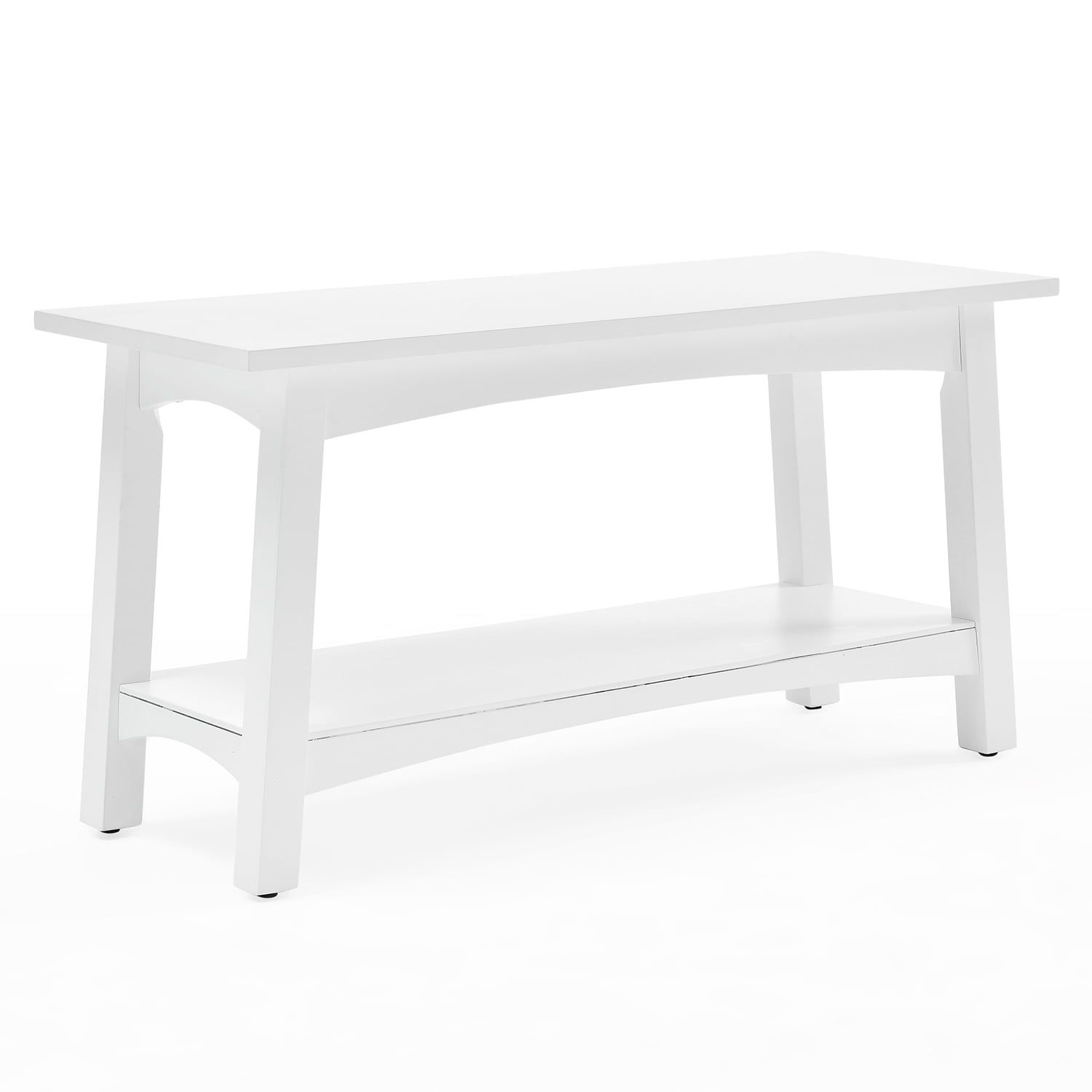 Craftsbury White Pine Wood Entryway Bench with Storage Shelf