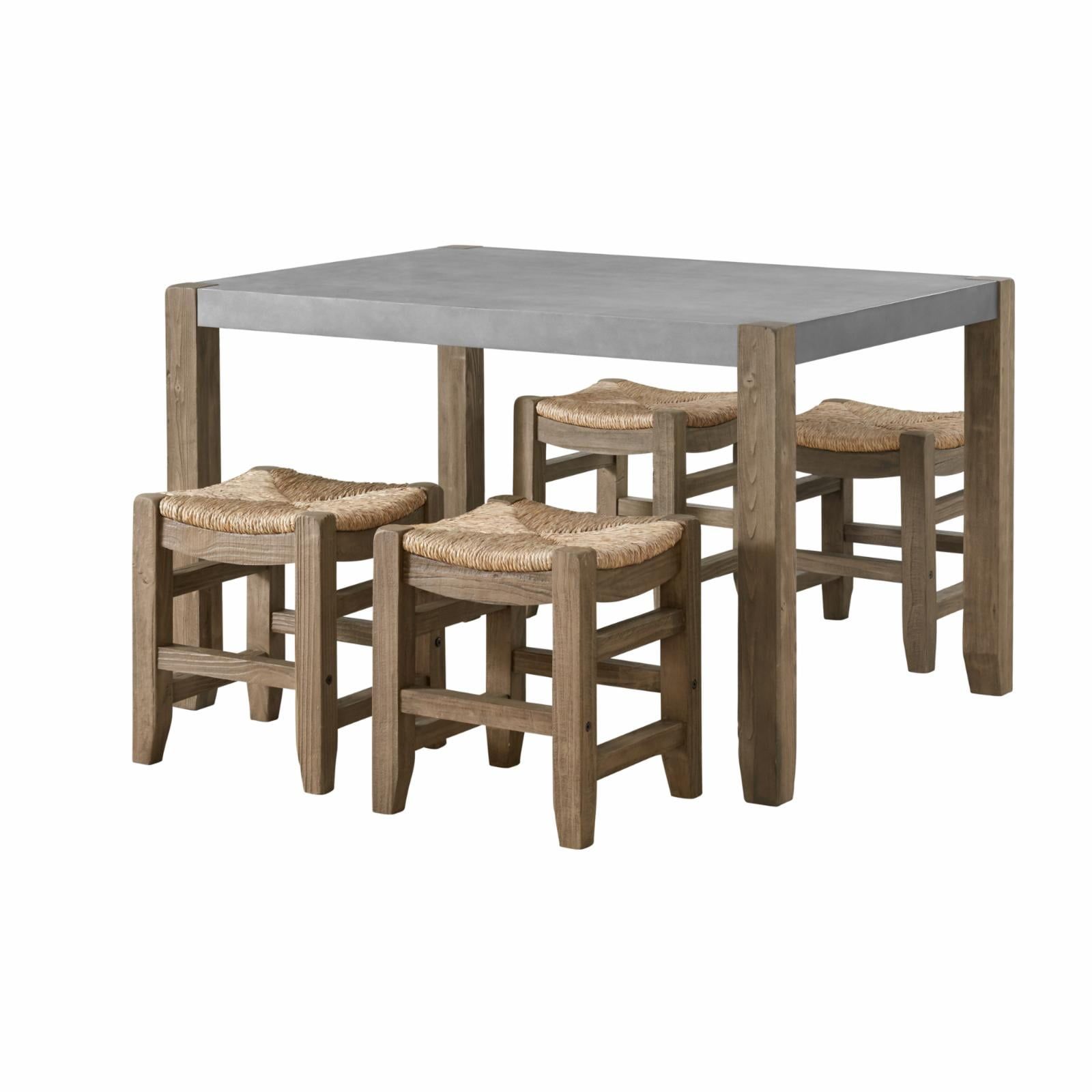 Newport 5-Piece Rustic Wood Dining Set with 4 Chairs