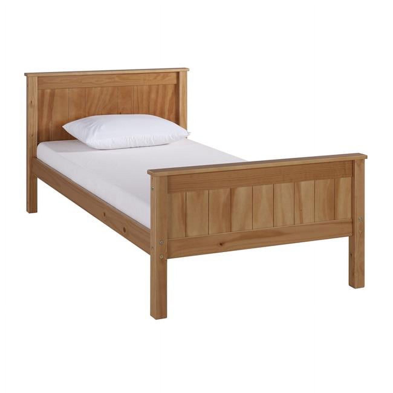 Harmony Twin Brown Pine Wood Bed with 2 Drawers