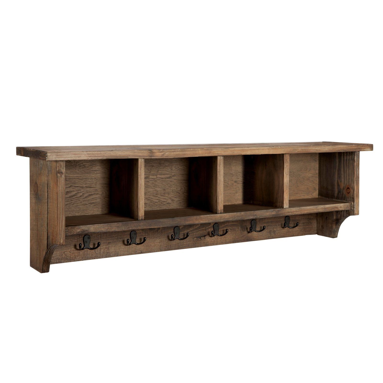 Modesto 48-Inch Reclaimed Wood Coat Rack with Storage Cubbies