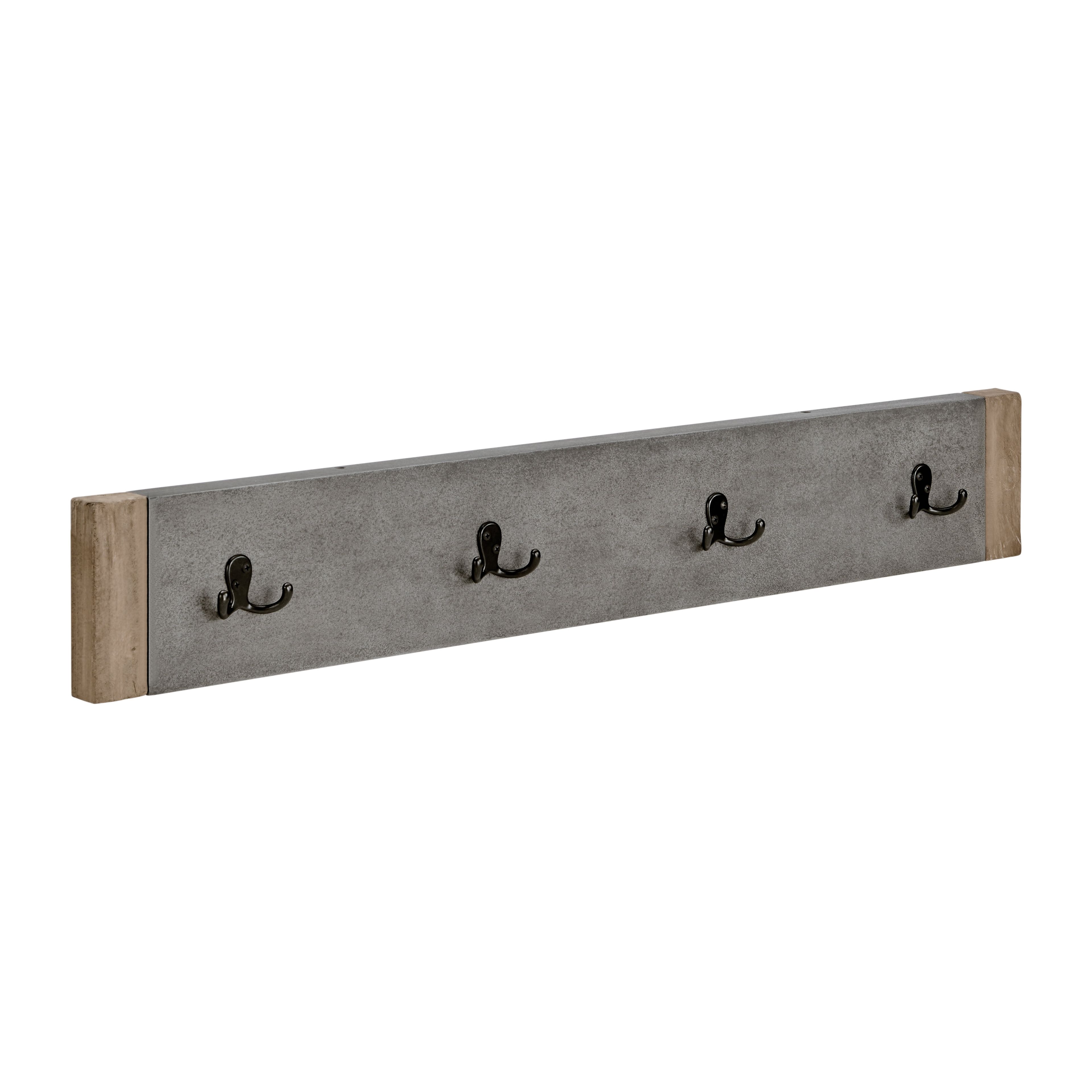 Newport 40" Faux Gray Concrete and Pine Coat Hook