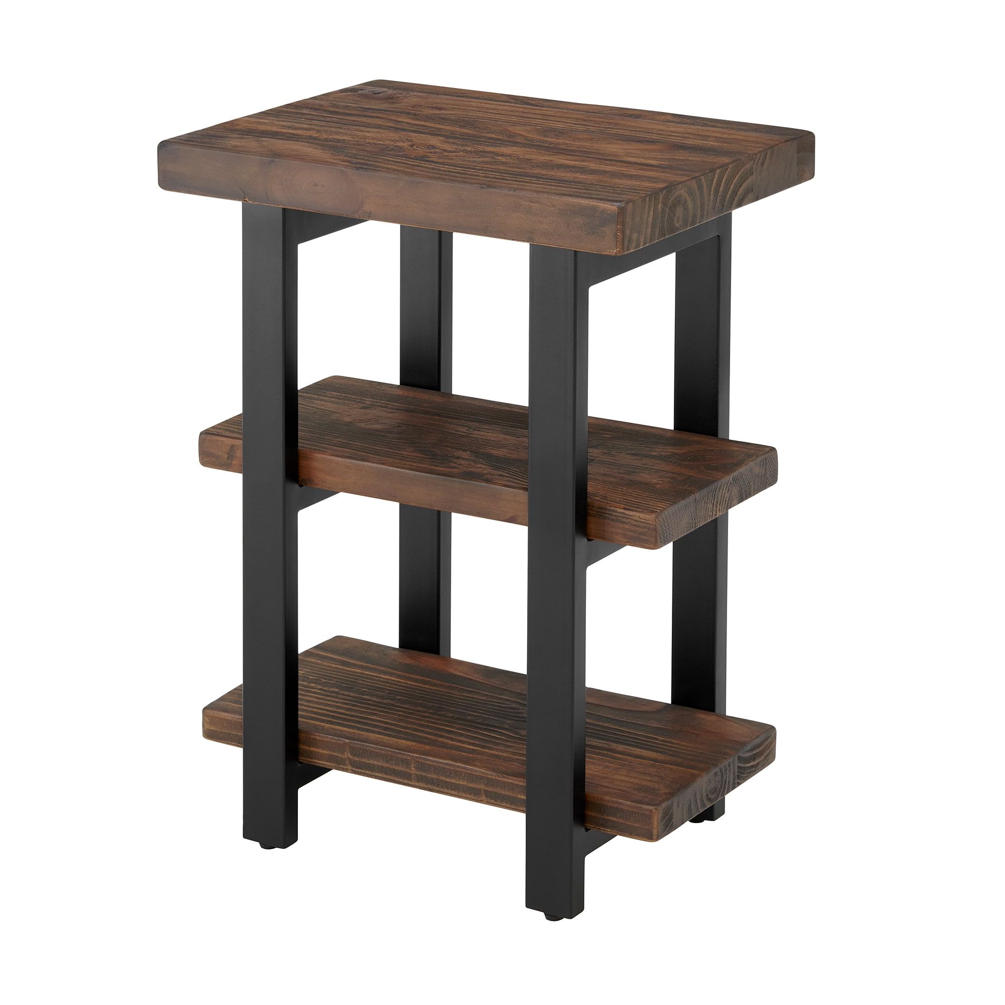 Pomona Rustic Natural 18.5" Reclaimed Wood and Metal End Table